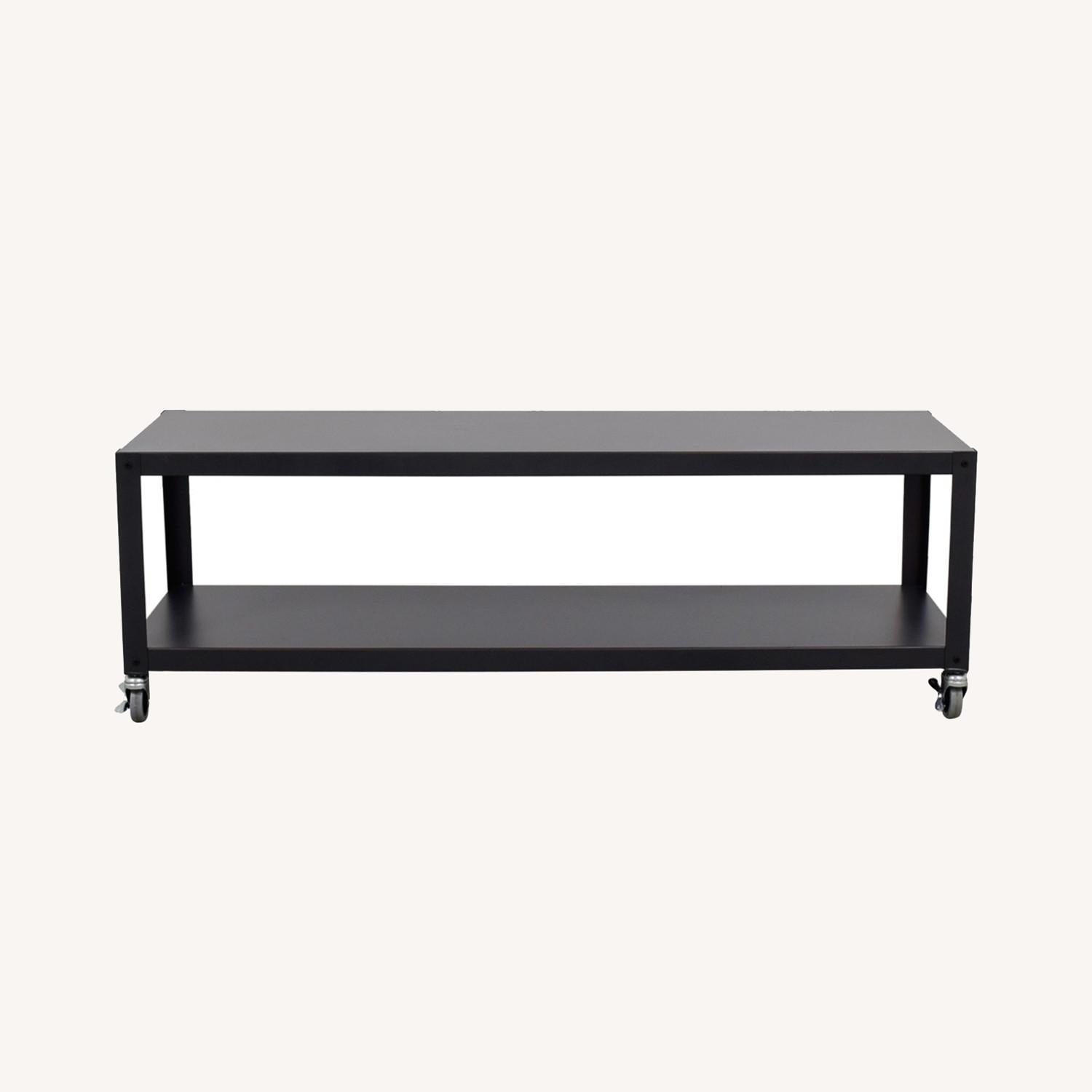 CB2 Gocart Collection Black Metal Tv Stand AptDeco