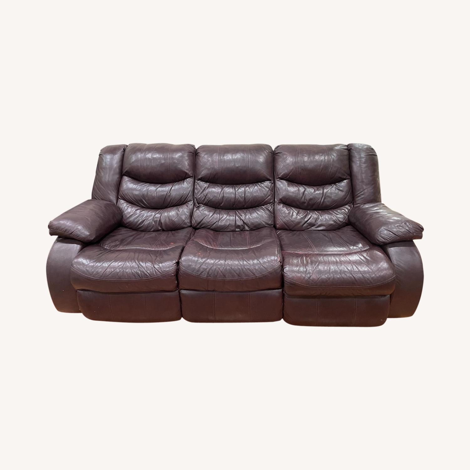 Ashley Furniture Power Reclining Leather Sofa AptDeco