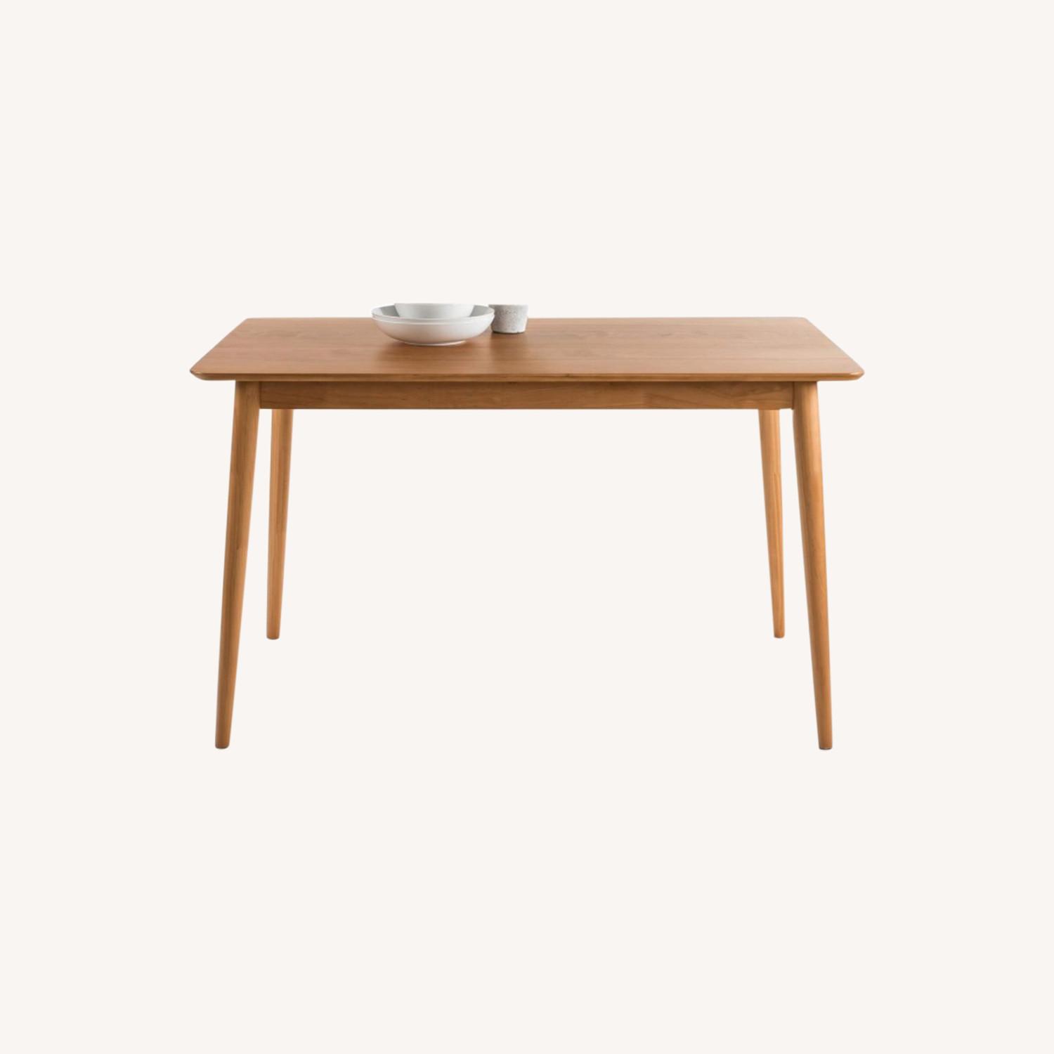 Modern Light Brown Solid Wood Dining Table - image-0
