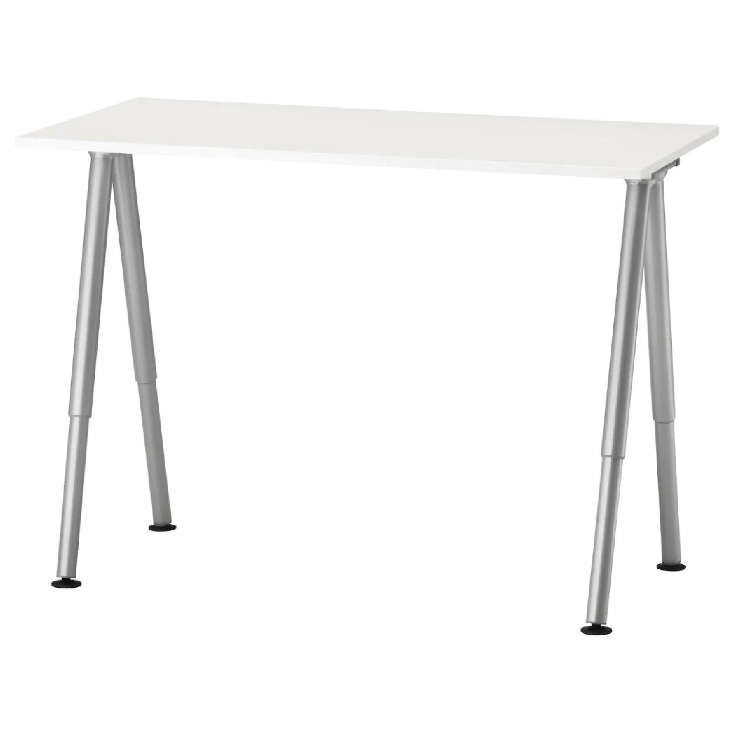IKEA White Adjustable Computer Desk - image-5
