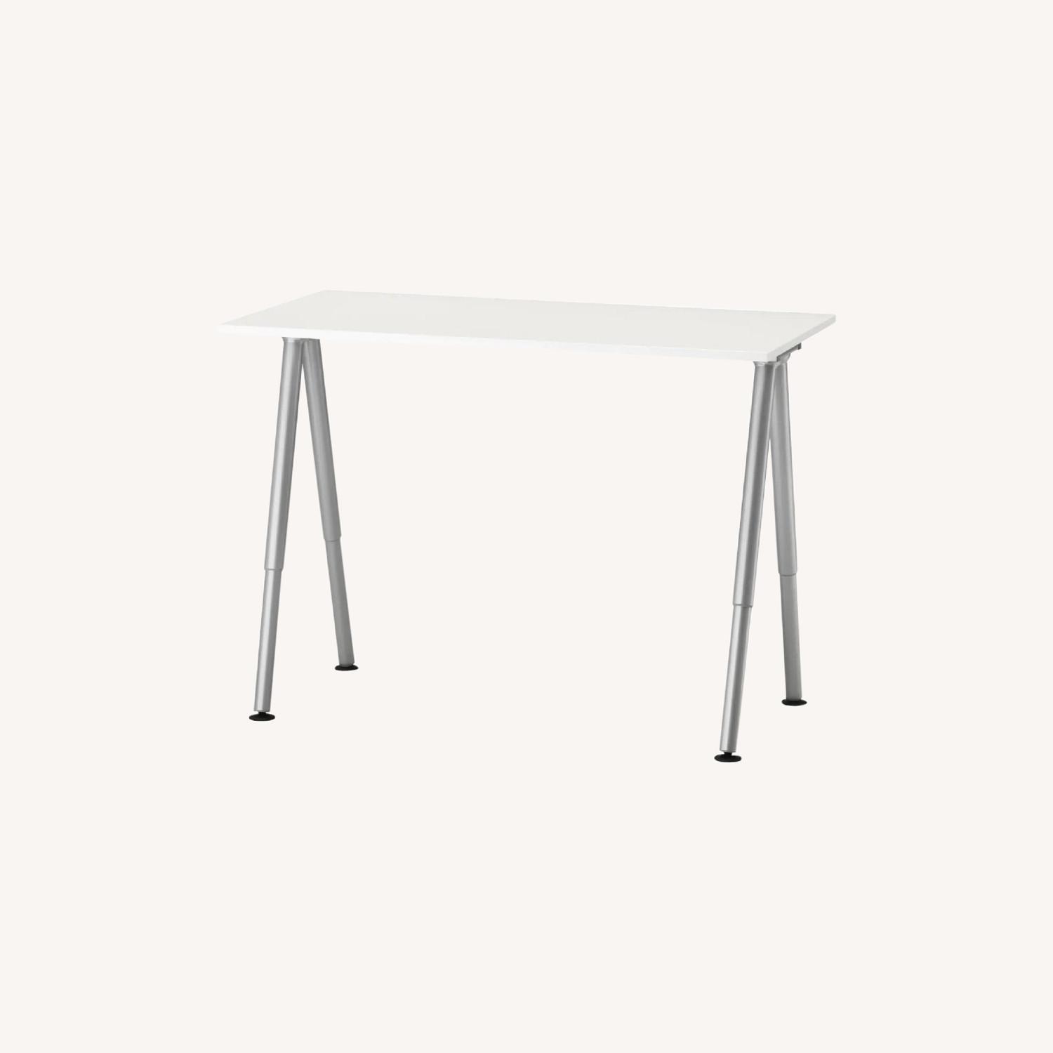 IKEA White Adjustable Computer Desk - image-0