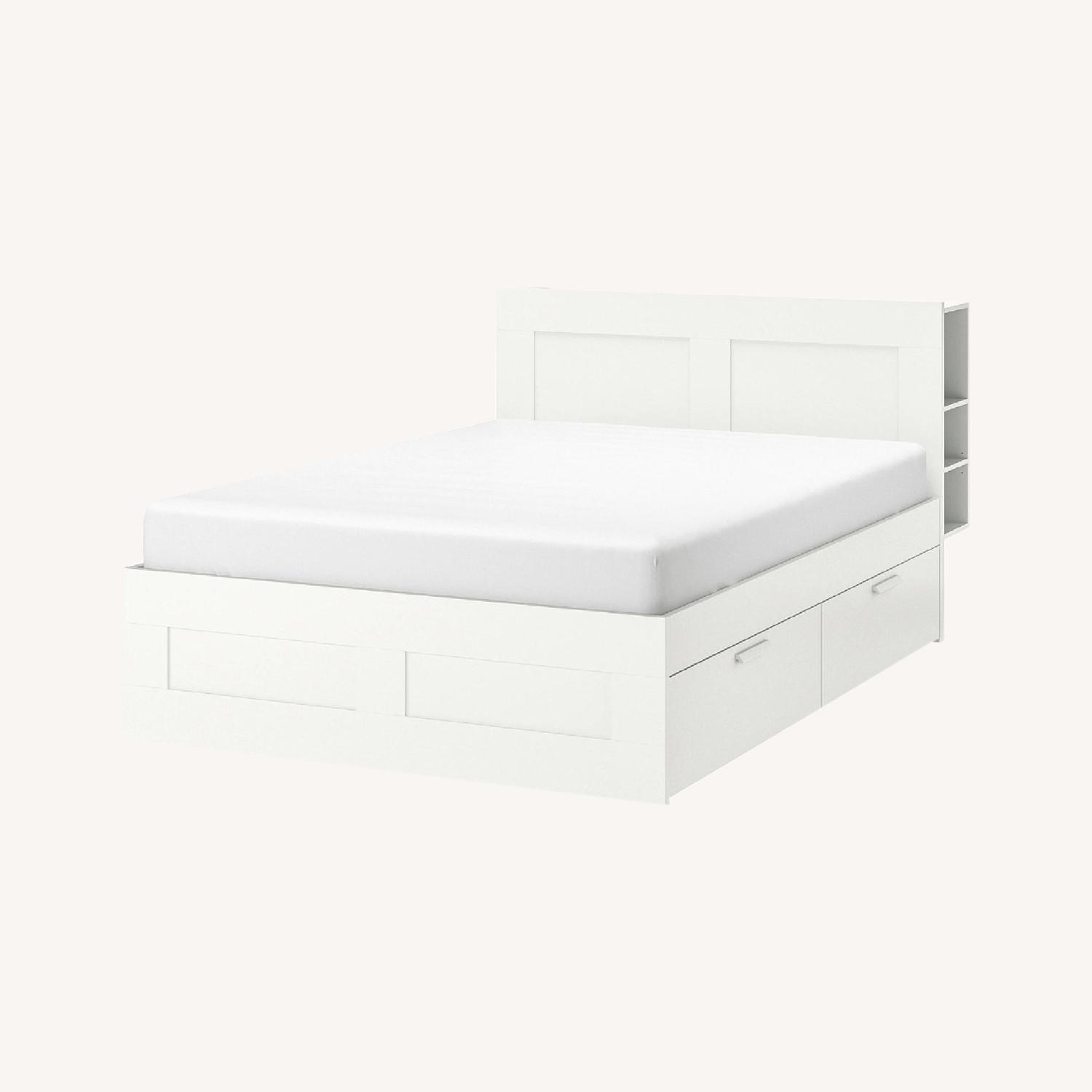 IKEA Brimnes Queen Bed with Storage Drawers AptDeco