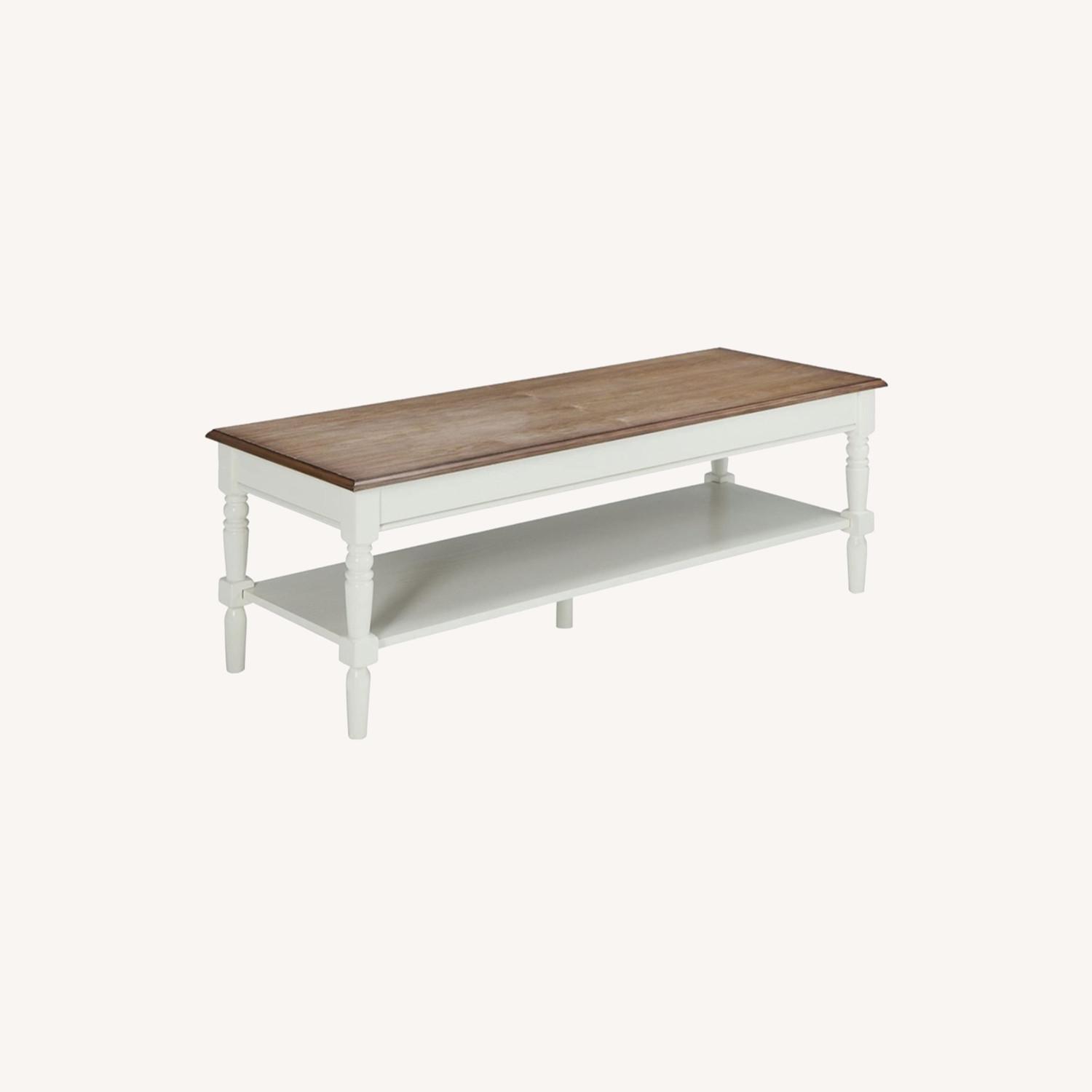 Traditional White Wood Coffee Table with Storage AptDeco
