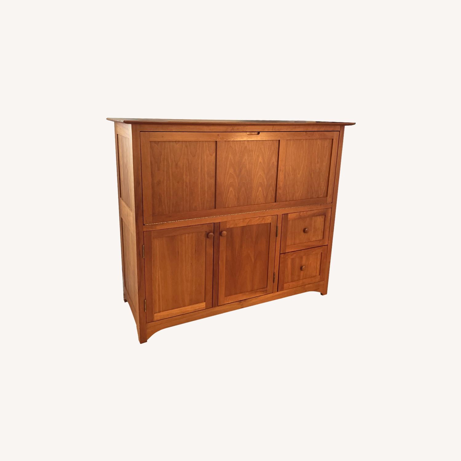 Crate & Barrel Wood Secretary Desk and Storage AptDeco