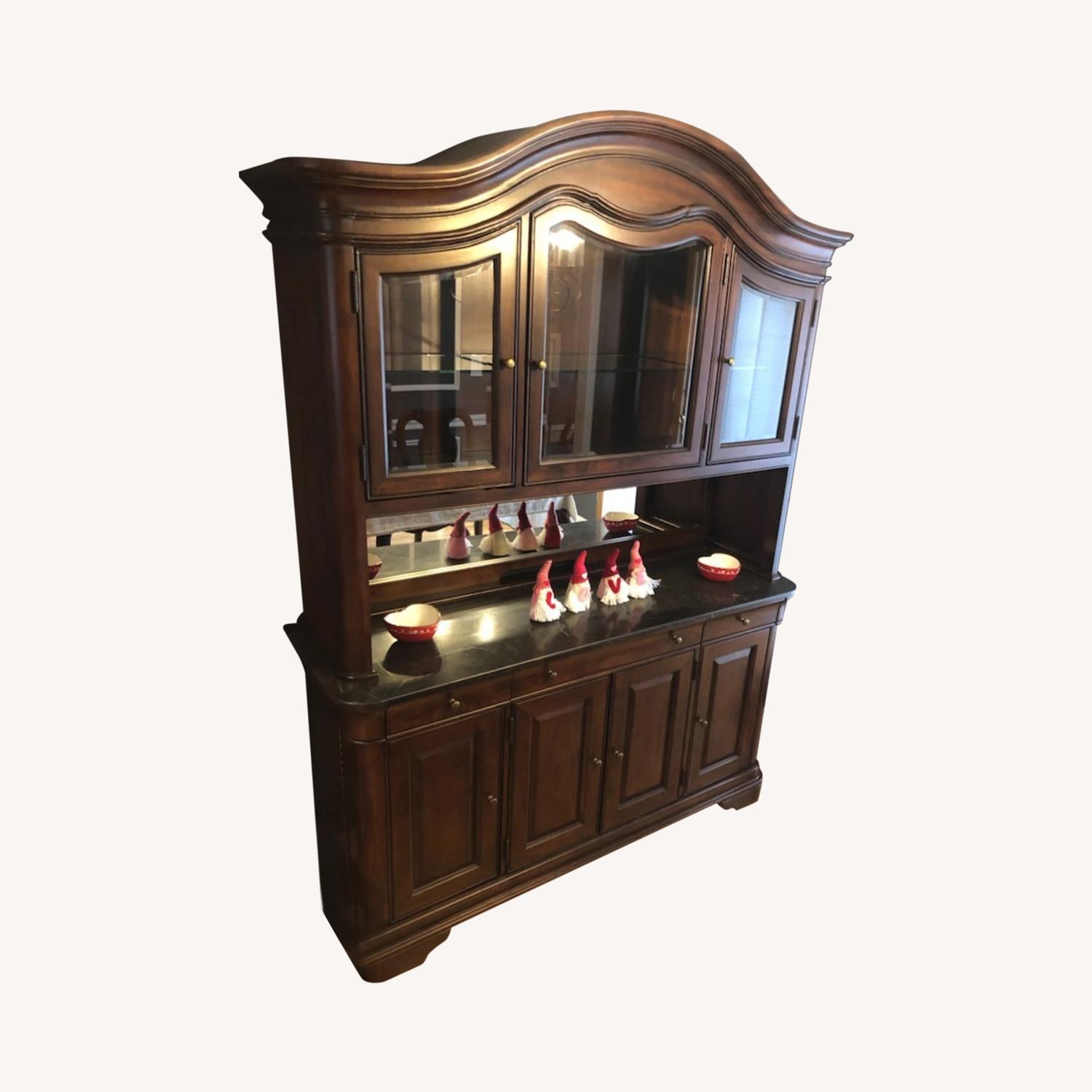 Traditional Cherry Credenza and China AptDeco