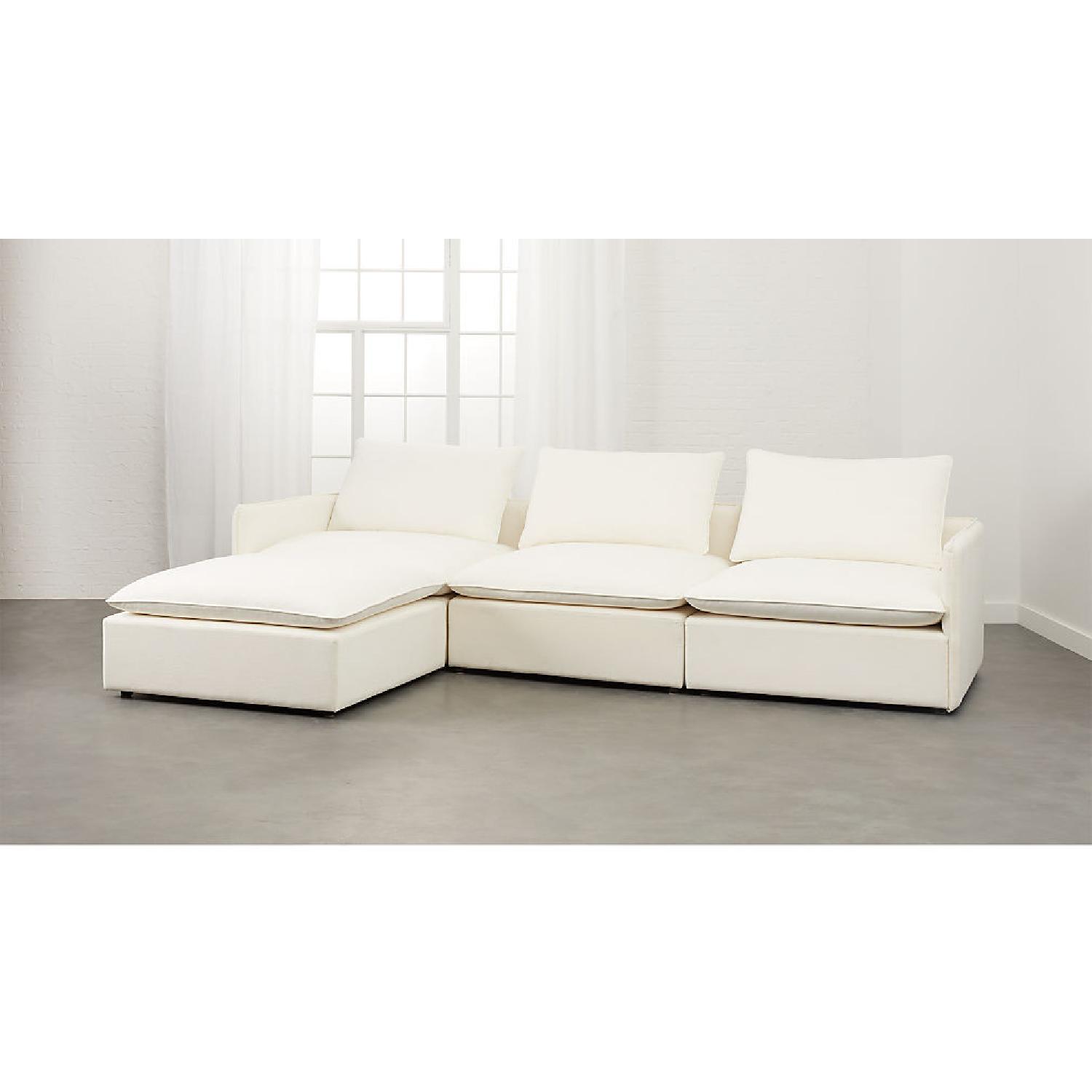 CB2 Lumin White Linen 4-Piece Sectional Sofa - image-5