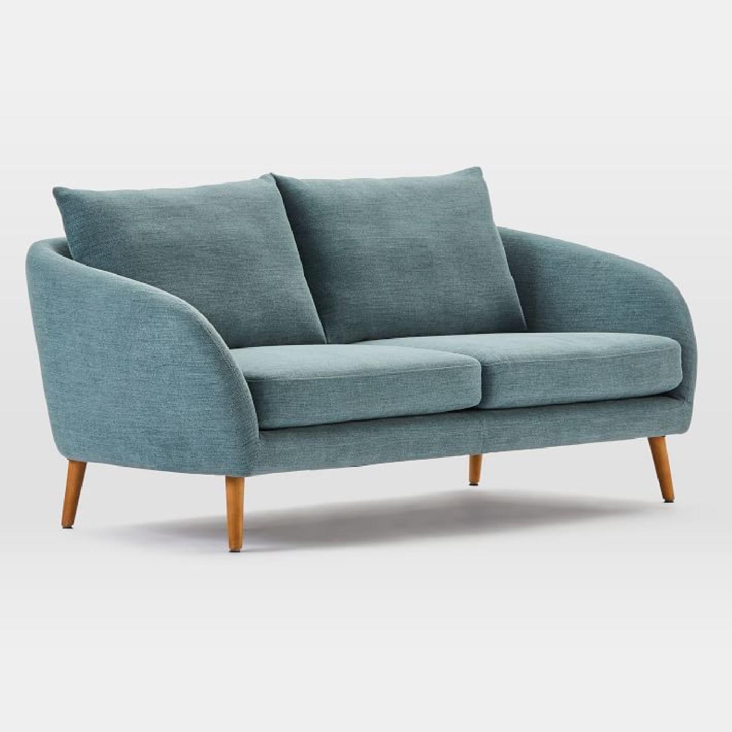 West Elm Hanna Loveseat, Blue Stone - image-5