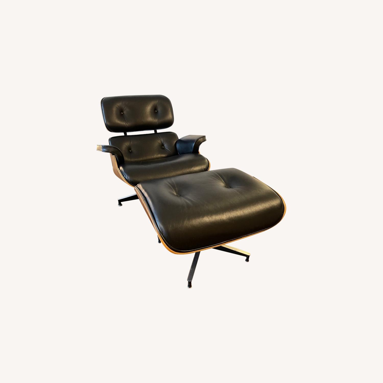Mid-Century Eames Style Lounge Chair + Ottoman - image-0