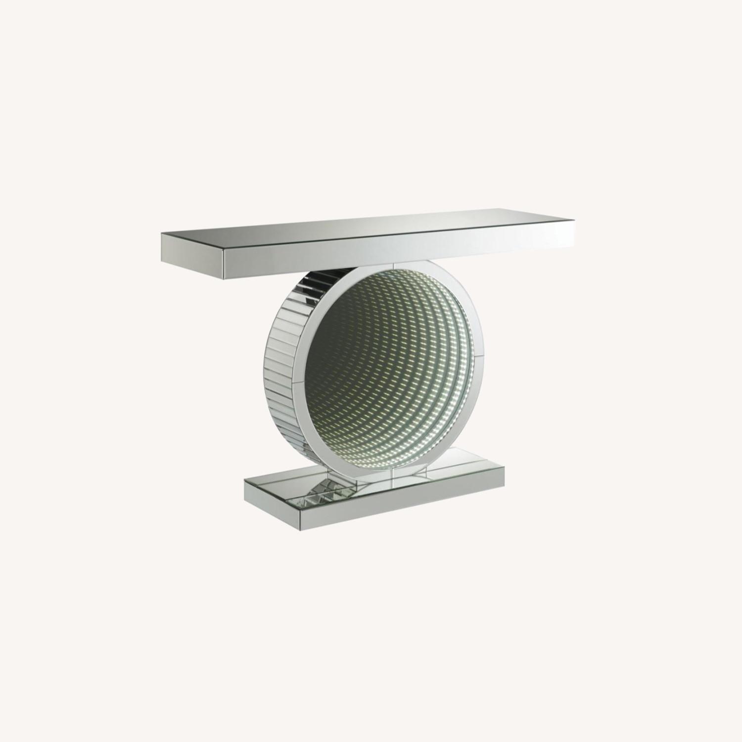 Console Table In Clear Mirror Finish W/ LED Light - AptDeco