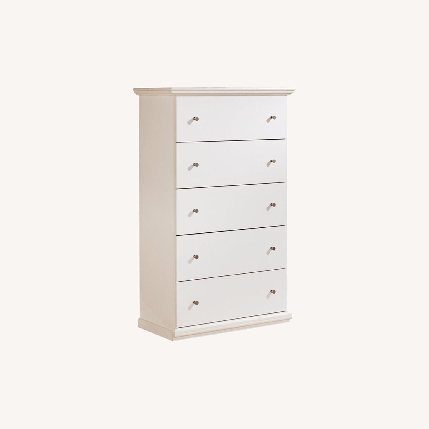 Ashley Furniture White Tall 5 Drawer Dresser - image-6