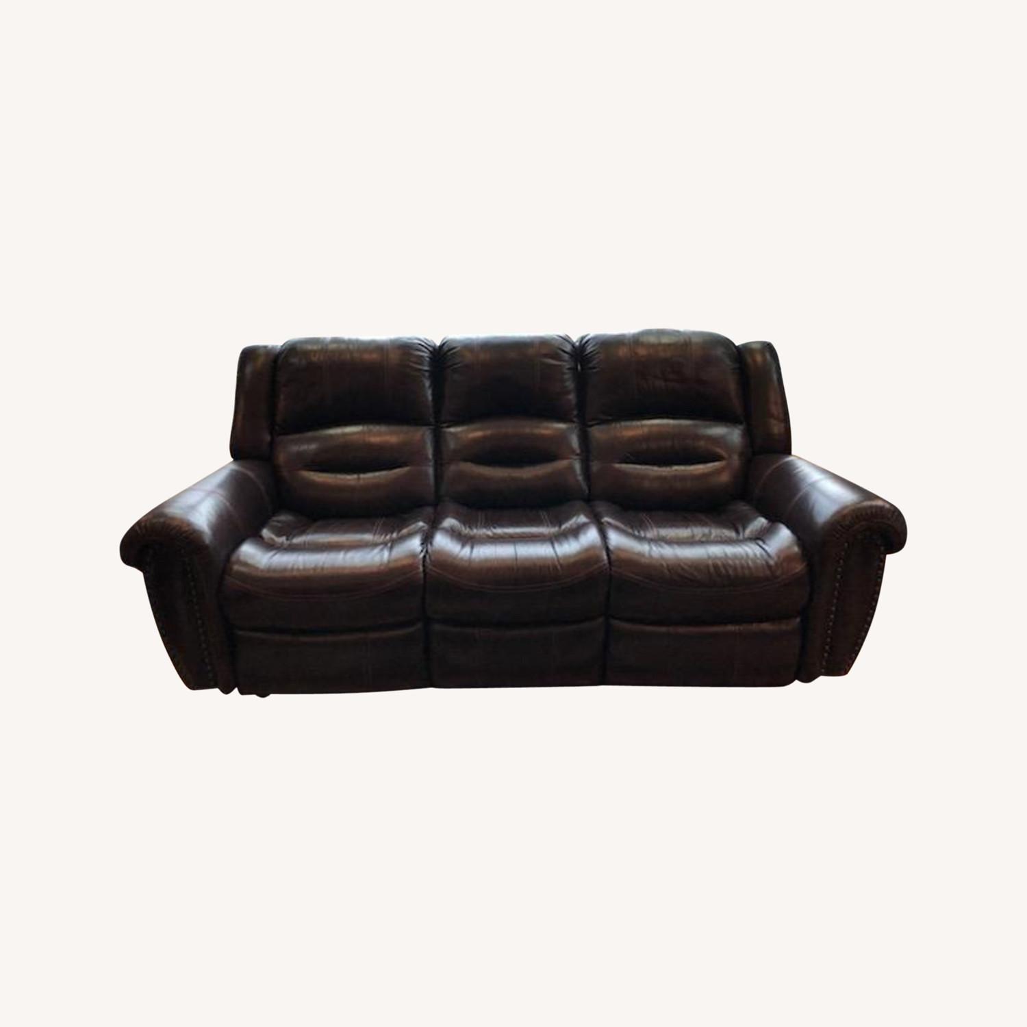 Flexsteel Leather Power Sofa Recliner - image-0
