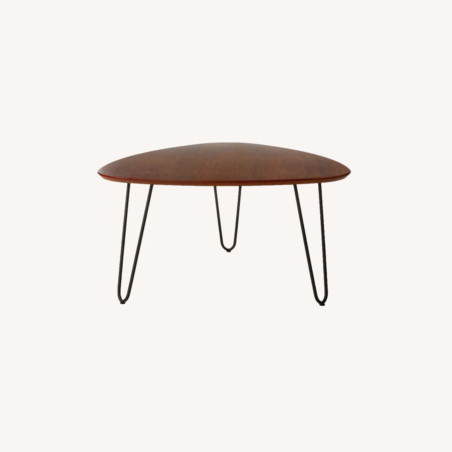 Mid Century Modern Wood Triangle Coffee Table - image-6