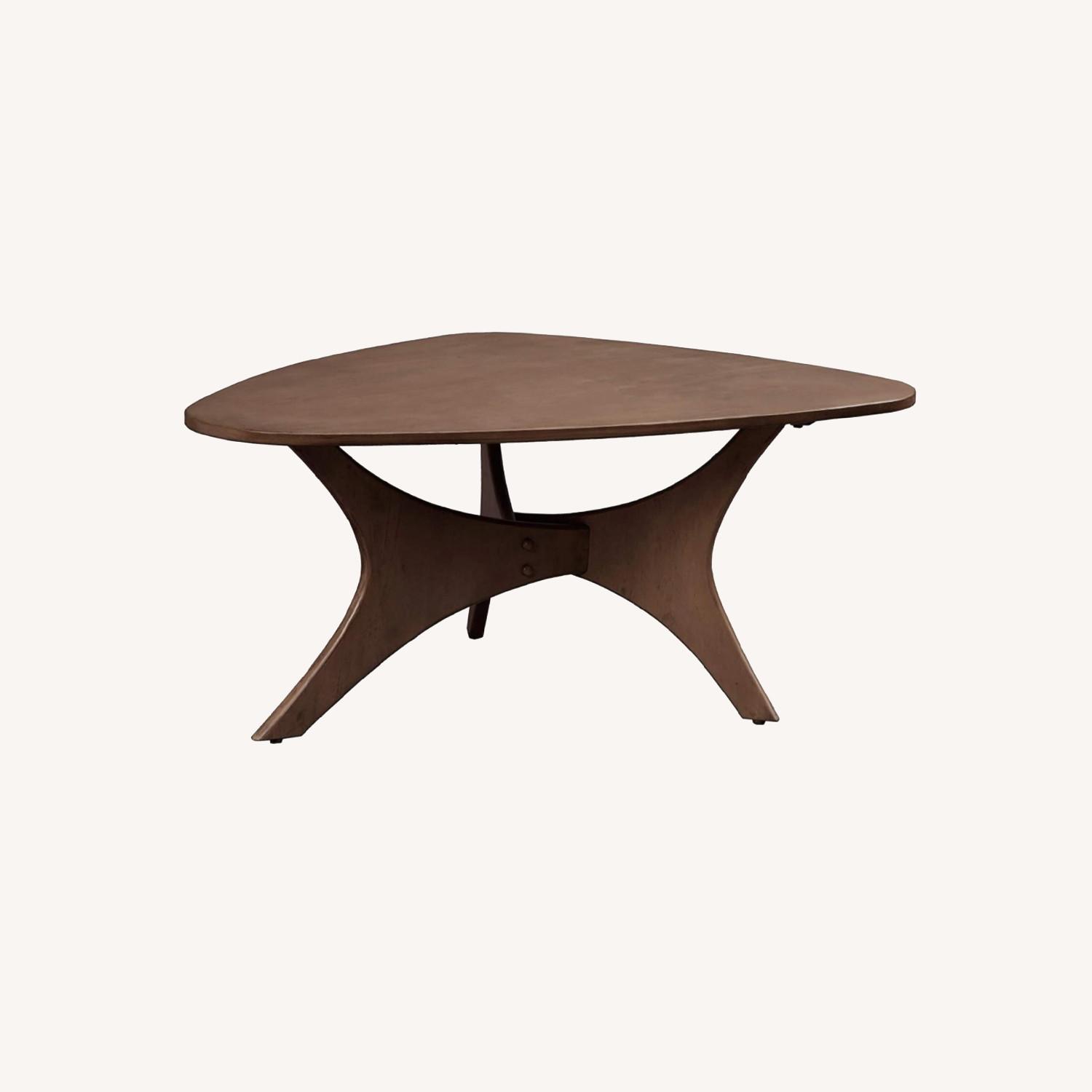 Mid Century Modern Triangle Wood Coffee Table AptDeco