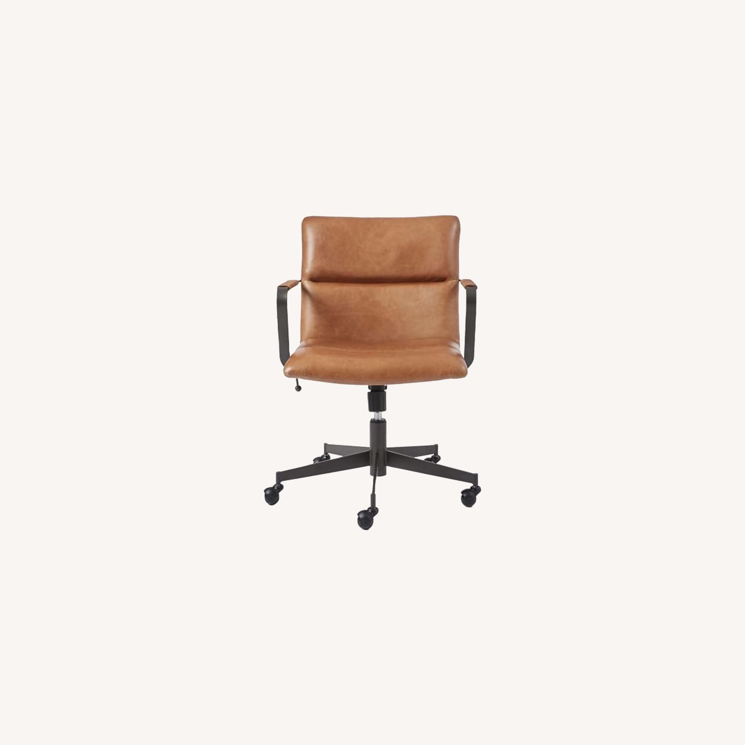West Elm Cooper Mid-Century Leather Office Chair - AptDeco