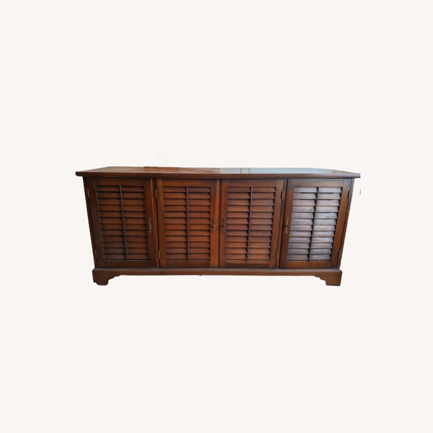 Mid-Century Modern Solid Wood Louvered Sideboard - image-0