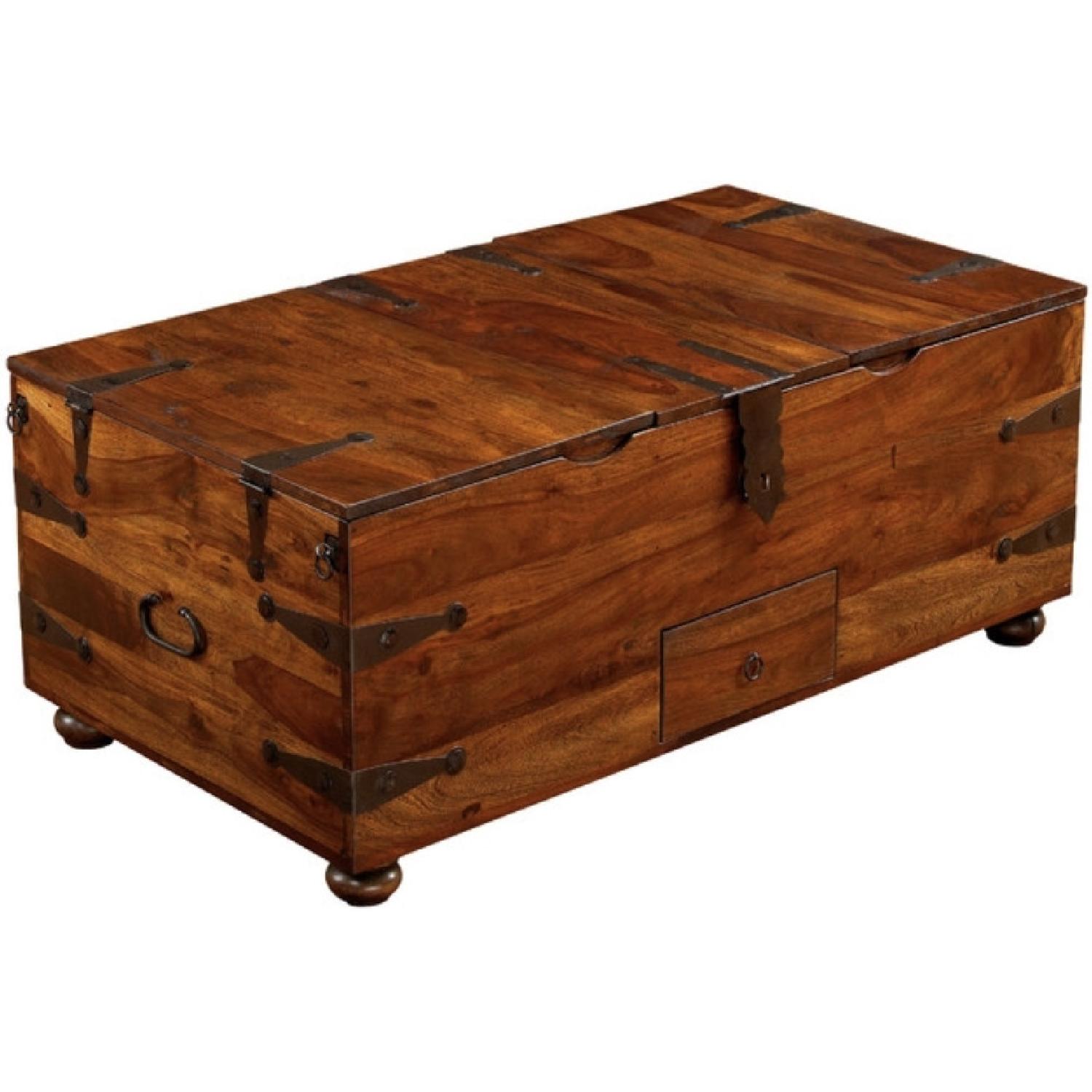 William Sheppee USA Solid Wood Bar Box Trunk Coffee Table - image-15