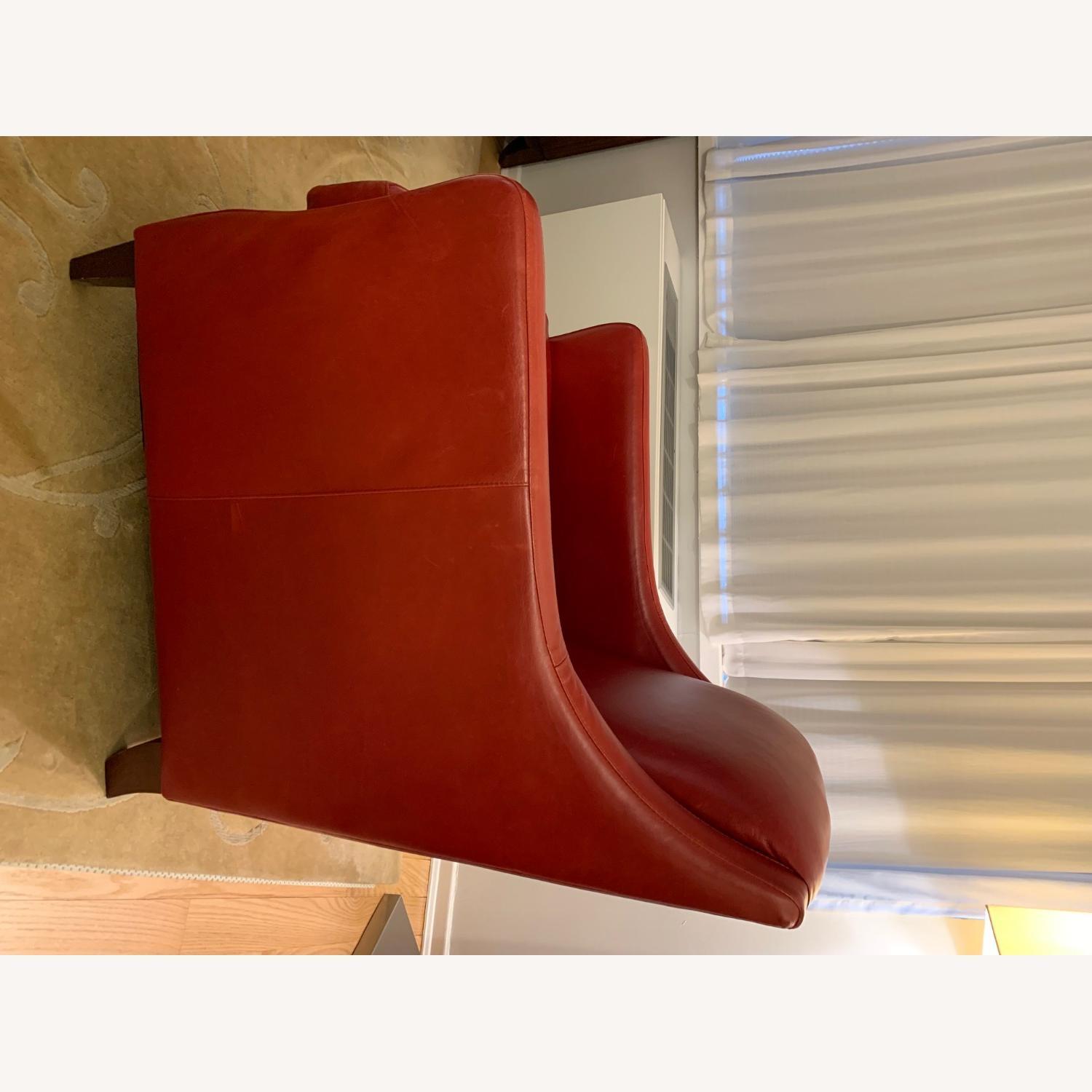 American Leather Red Leather Accent Chair - image-2