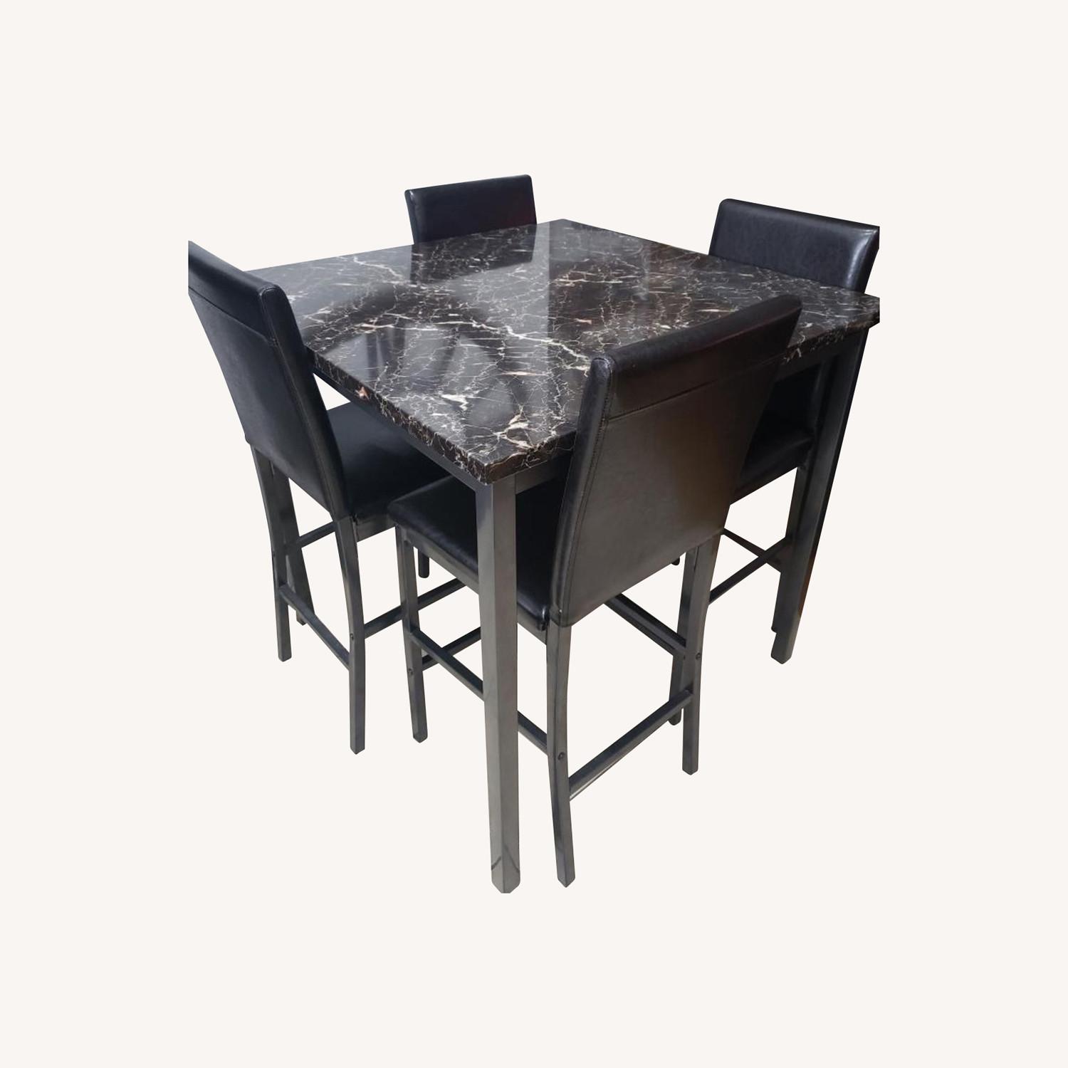 Black Marble Dining Set AptDeco