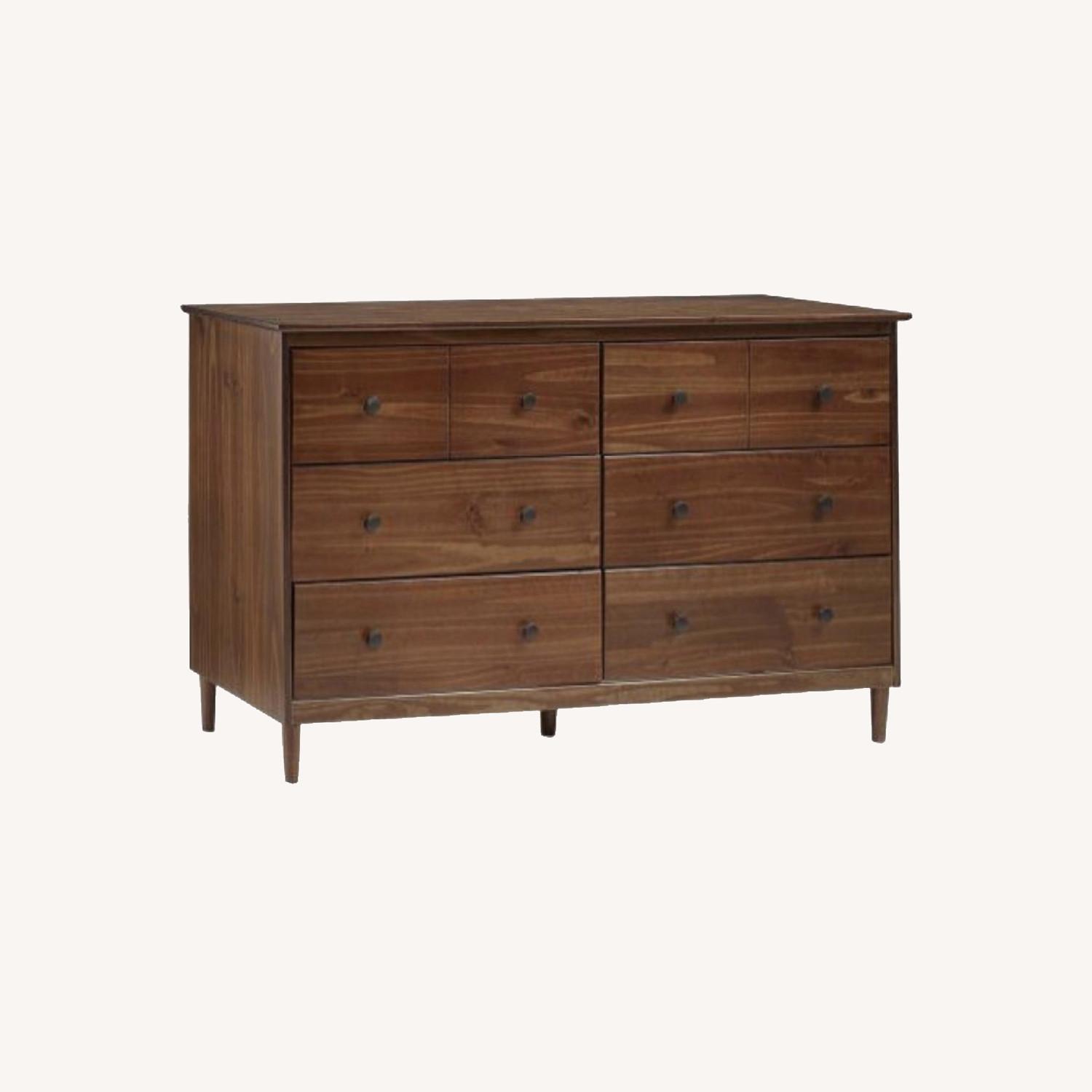 Walker Edison Midcentury Modern 6Drawer Walnut Wood Dresser AptDeco