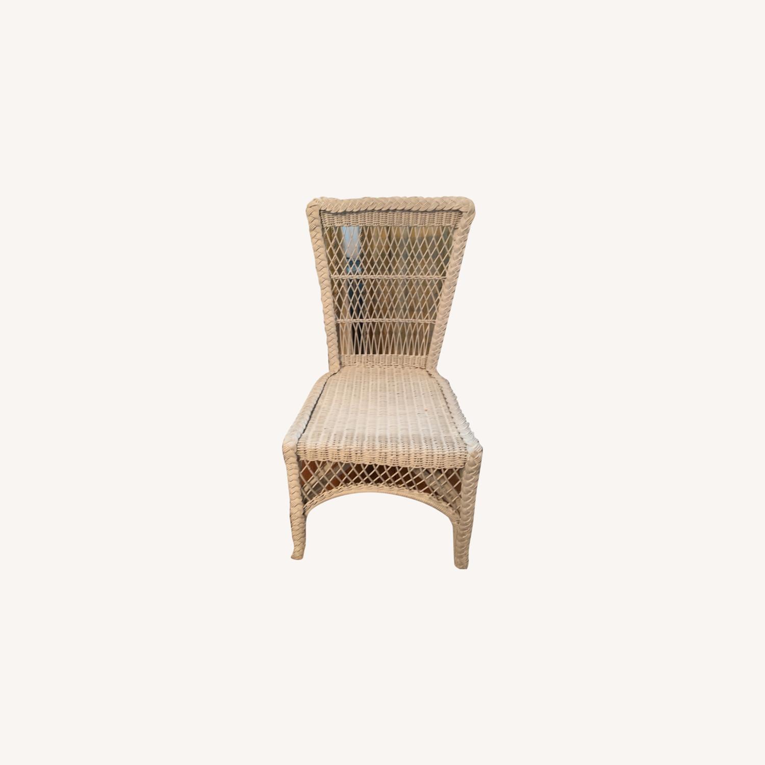 Antique Wicker Desk Chair - image-0