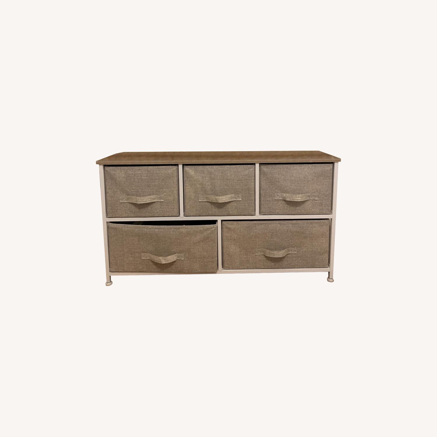 Classy, Beige Dresser with Wooden Accents - AptDeco