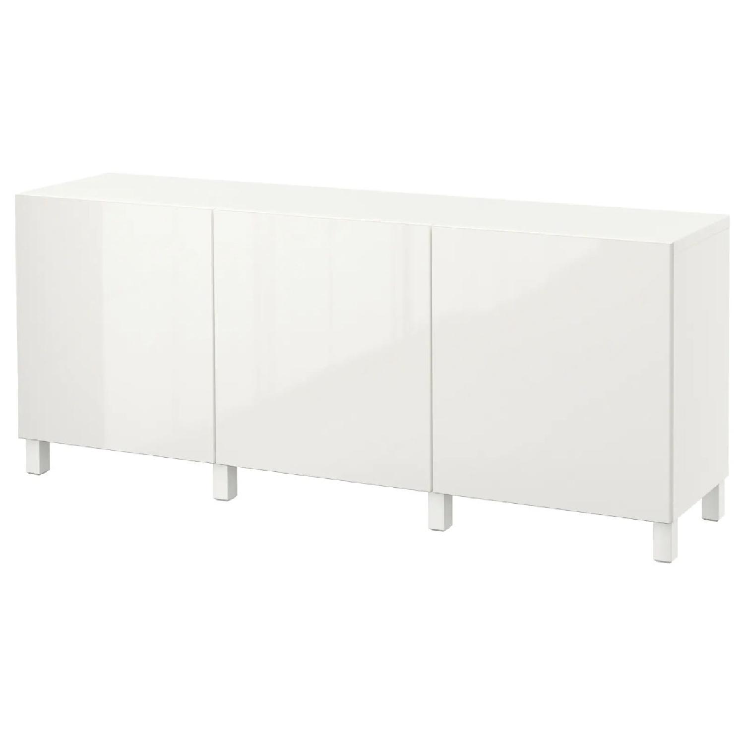 IKEA White and Light Wood Stain Sideboard - image-6