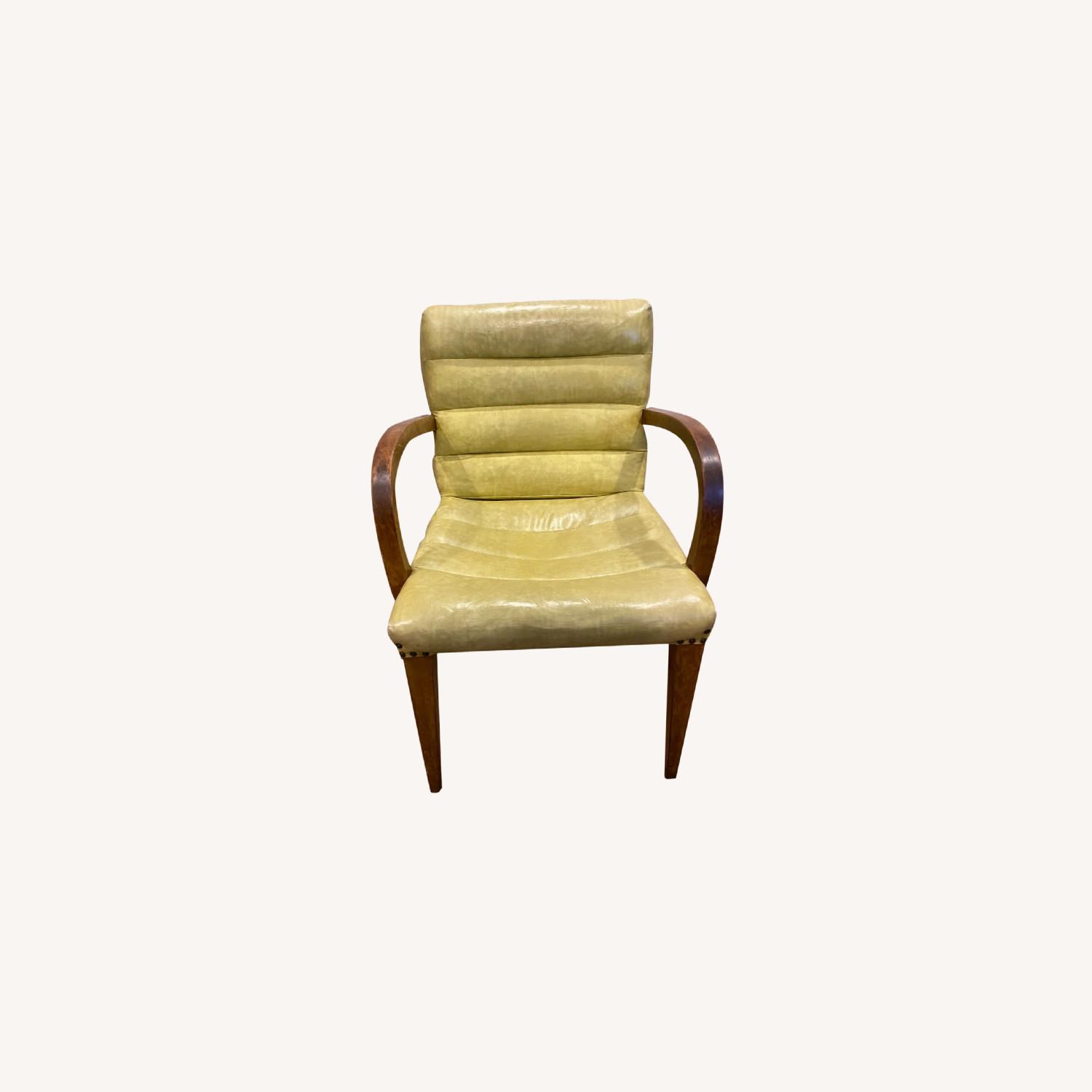 Vintage Green Leather Chair AptDeco