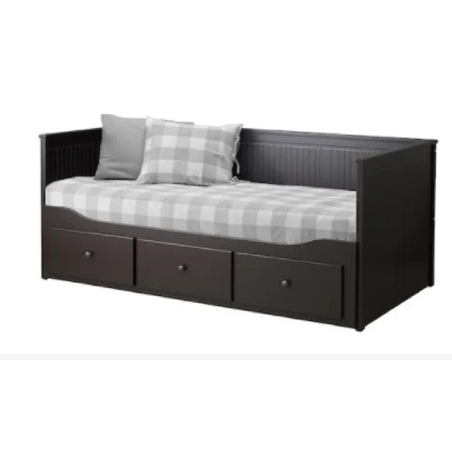 IKEA Dark Brown Hemnes Daybed with 3x Drawers - image-4