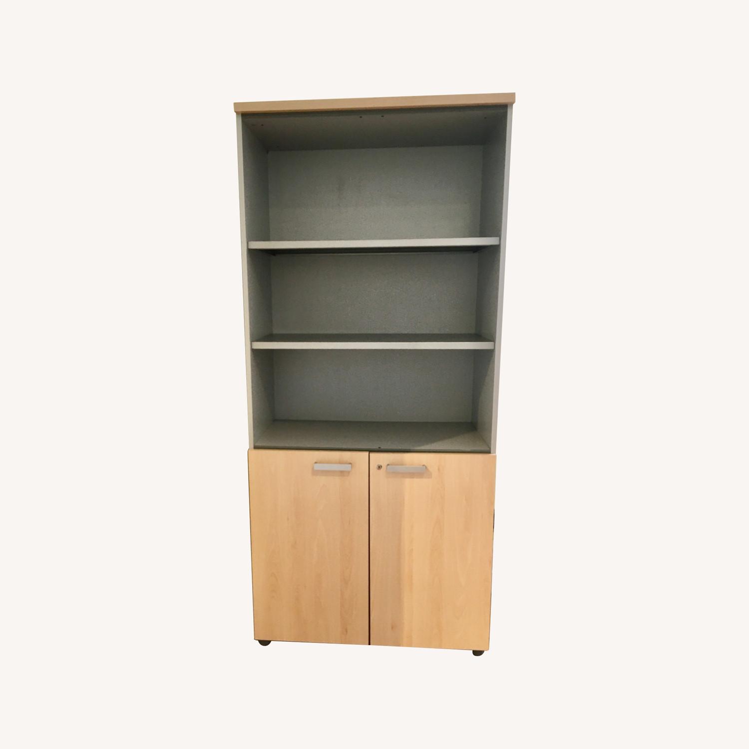 Modern Bookcase With Storage Cabinet - image-0
