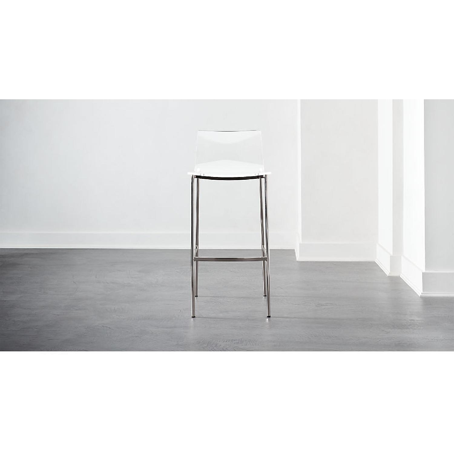 CB2 Lucite and Metal Barstools - image-21