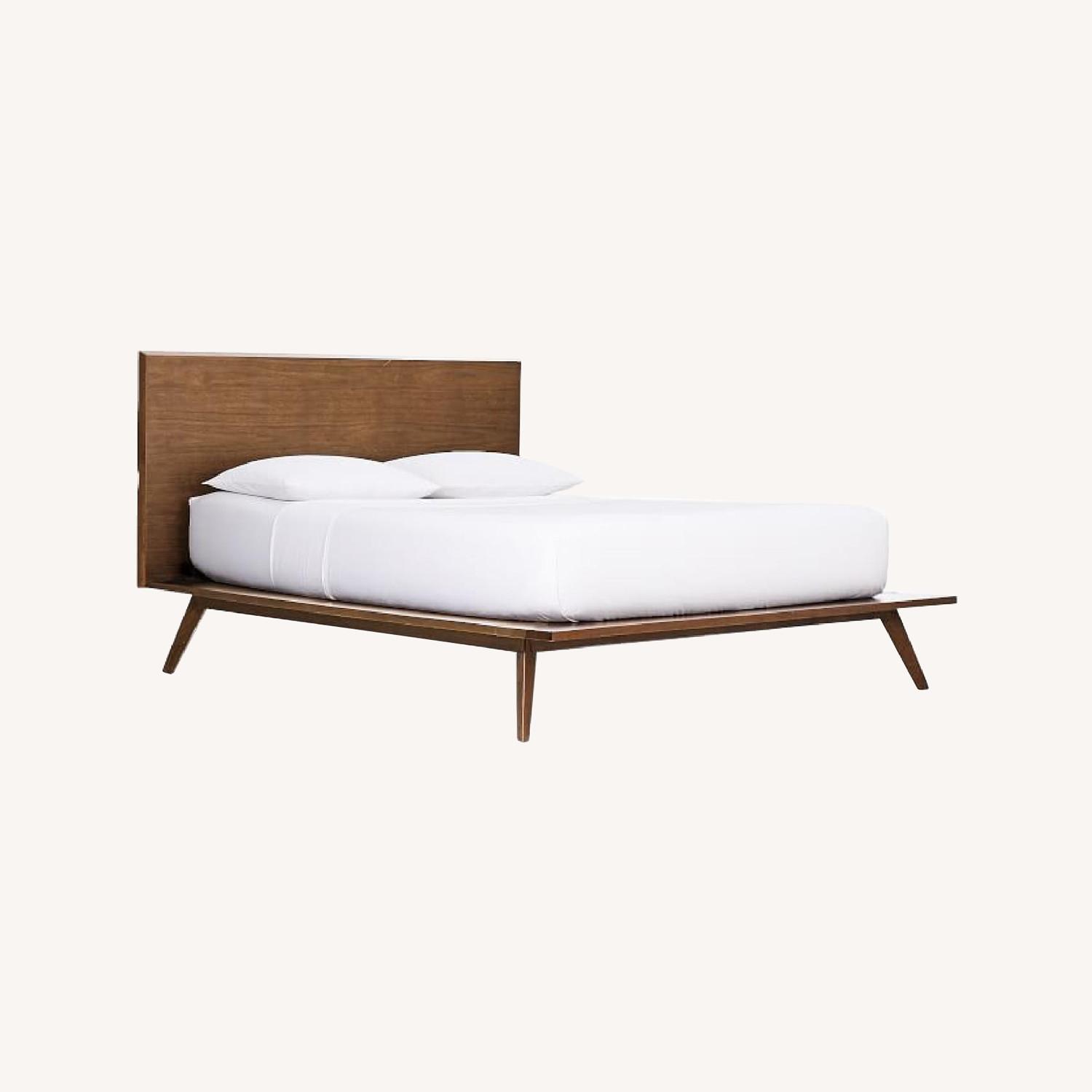 West Elm Mid-Century Platform Walnut Queen Bed - image-0