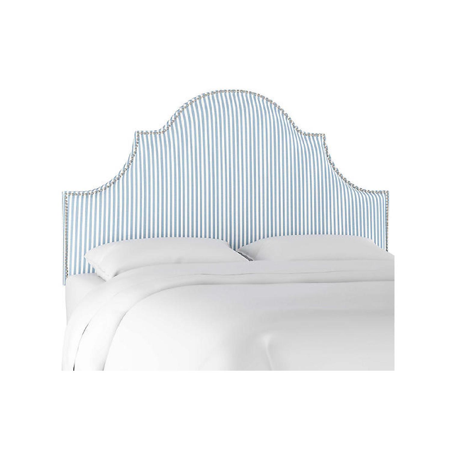 One King's Lane Blue and White Striped Full Headboard - image-5