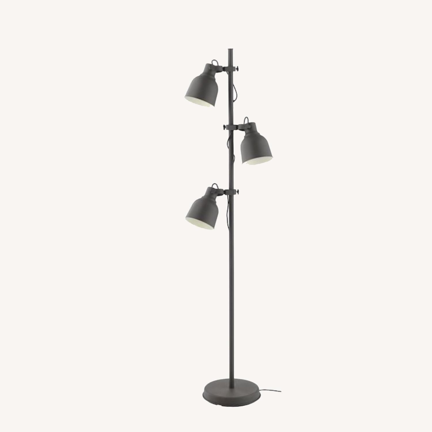 IKEA Floor lamp w/3-Spots and LED Bulbs Dark Gray - image-0