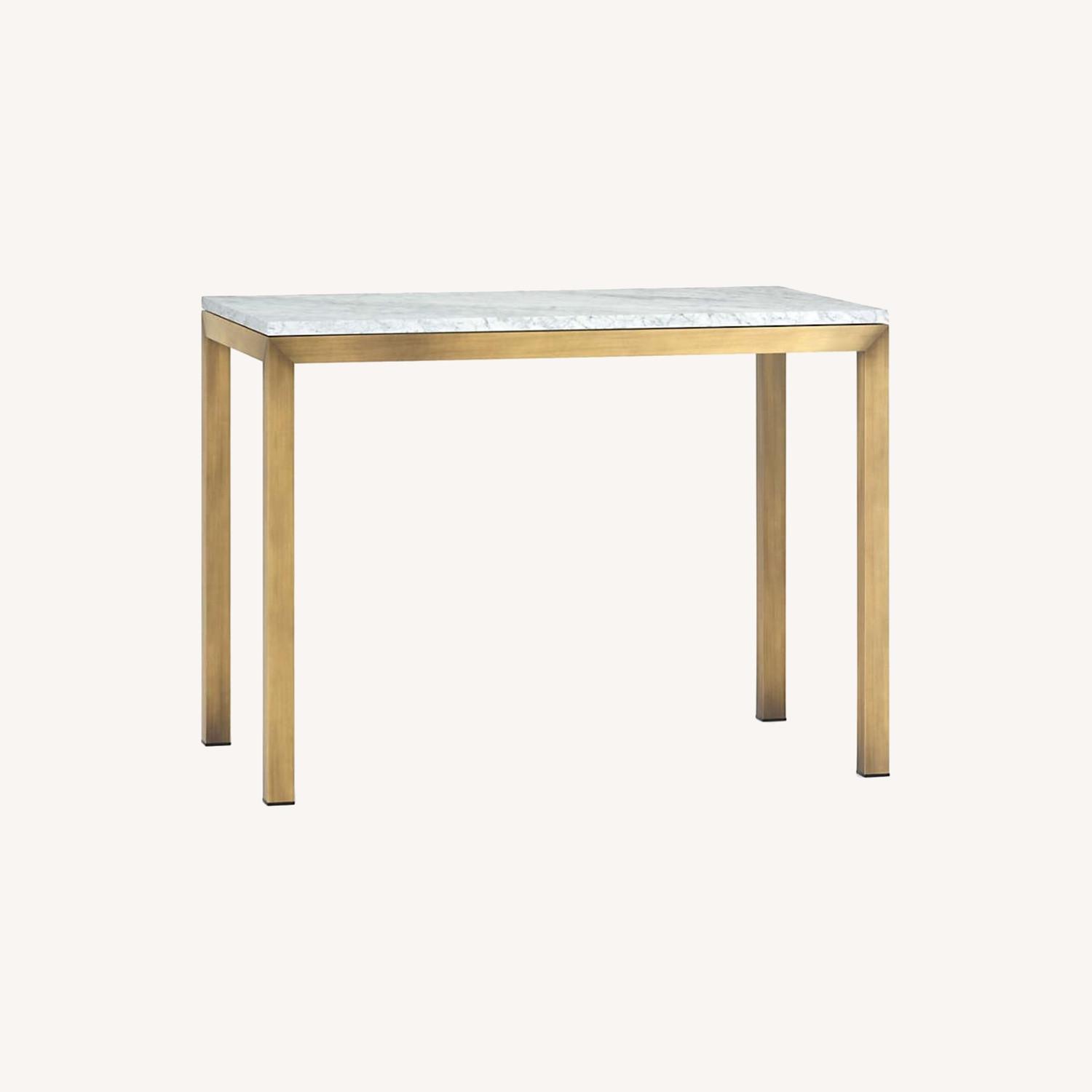 Crate and Barrel High Top Marble Dining Table AptDeco