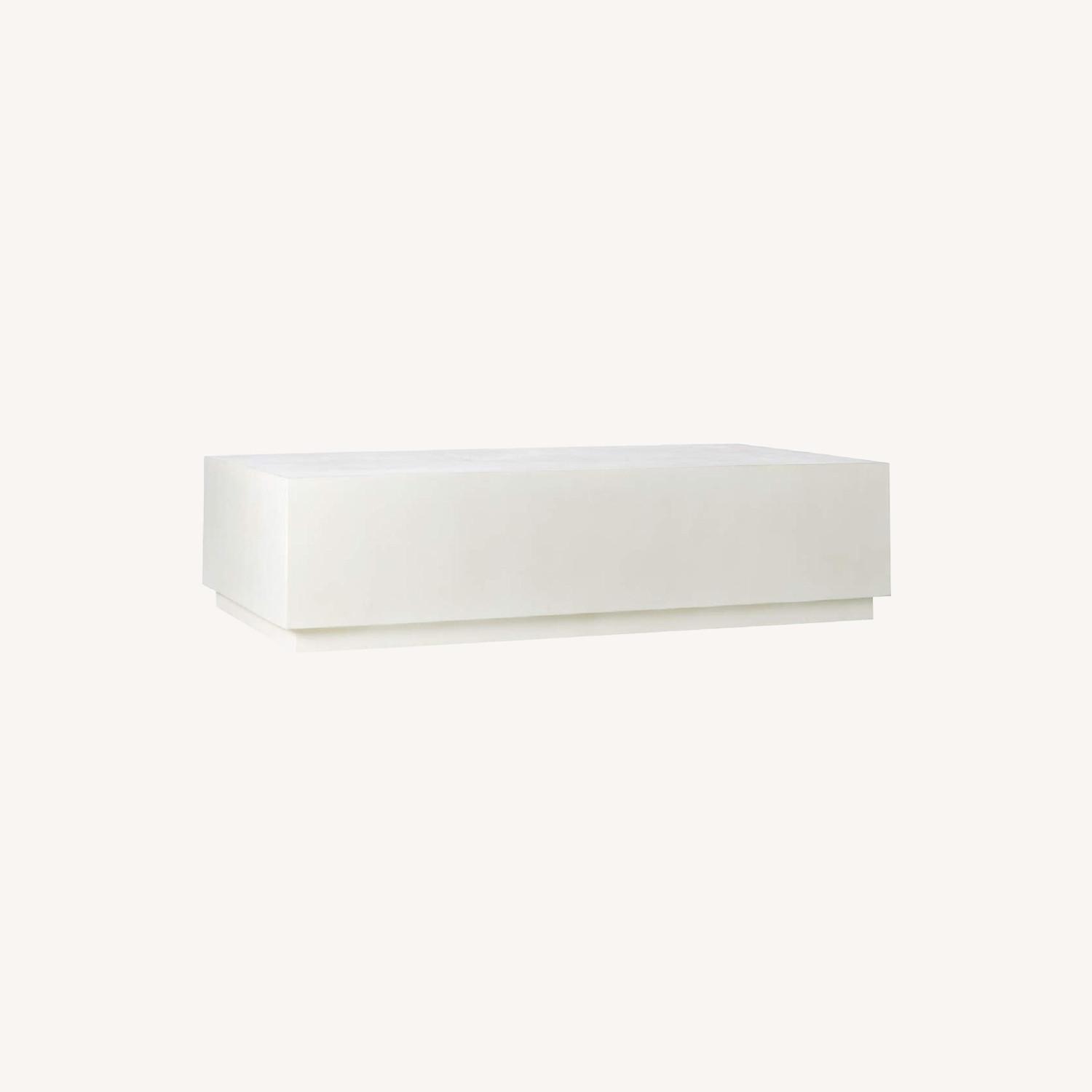 CB2 Matter White Cement Coffee Table AptDeco