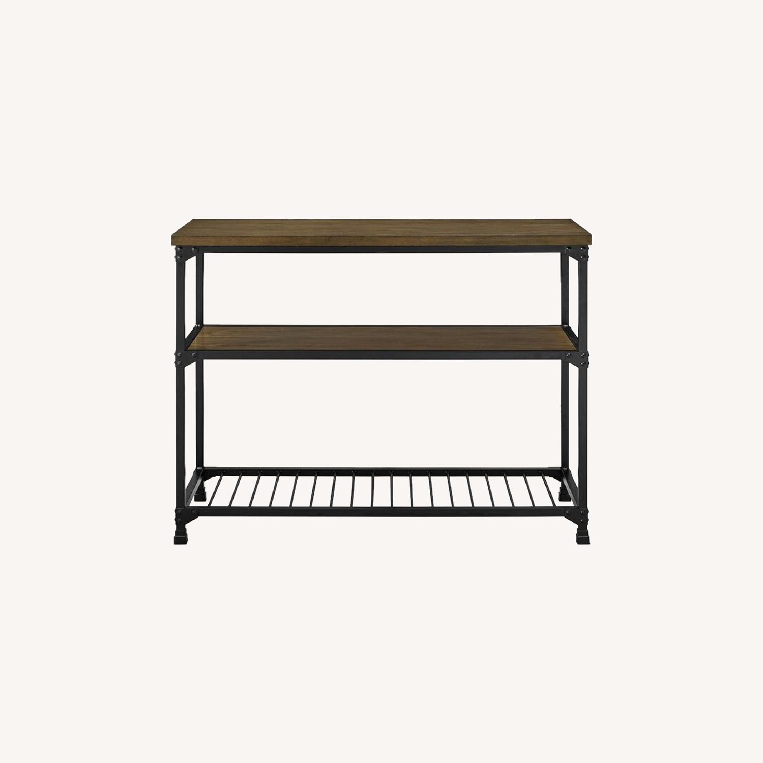 Wayfair Kitchen Island /Bar in Walnut and Grey AptDeco