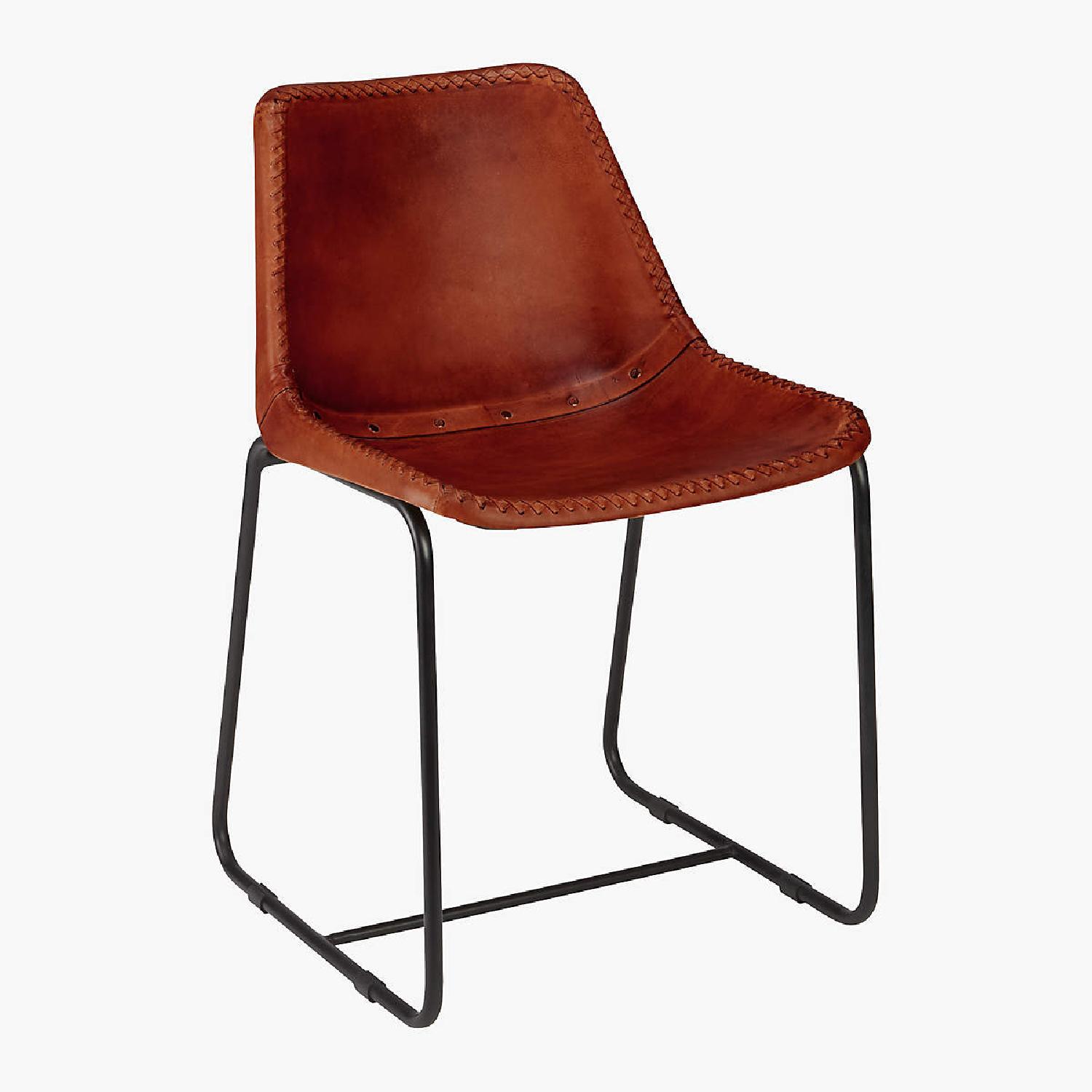 CB2 Leather Dining Chairs - image-4