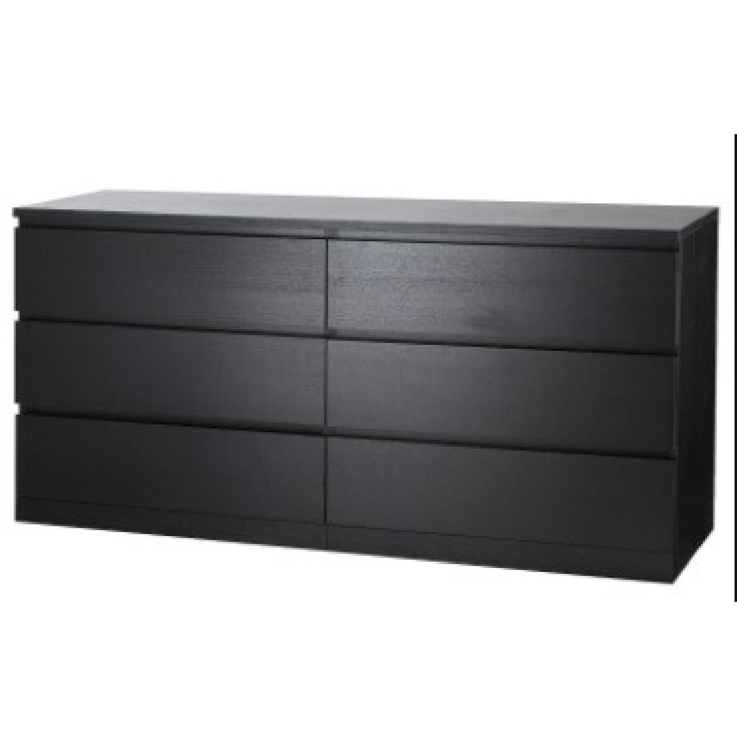 IKEA Malm Black Dresser 6 Draw - image-3