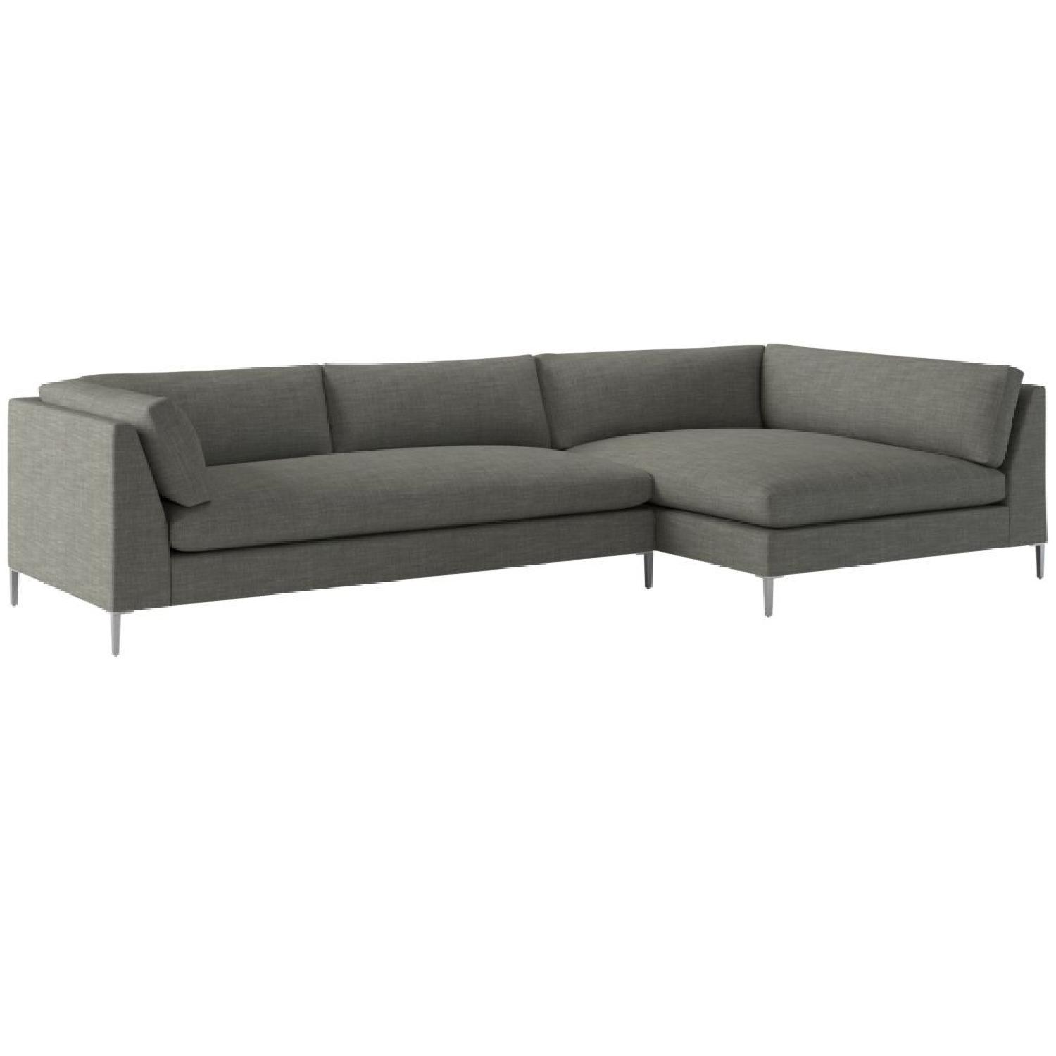 CB2 Grey 2-Piece Decker Sectional Sofa - image-10