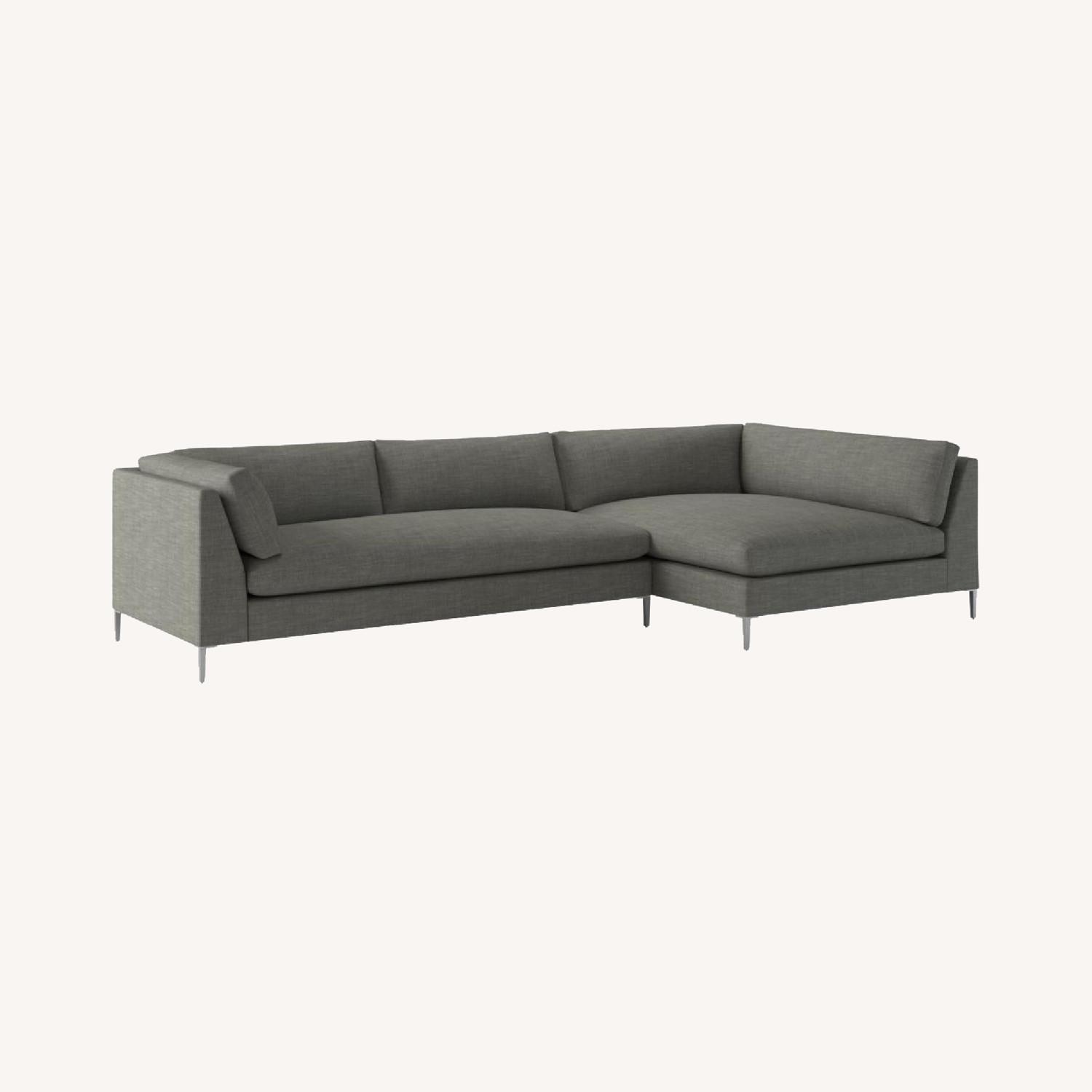 CB2 Grey 2-Piece Decker Sectional Sofa - image-0