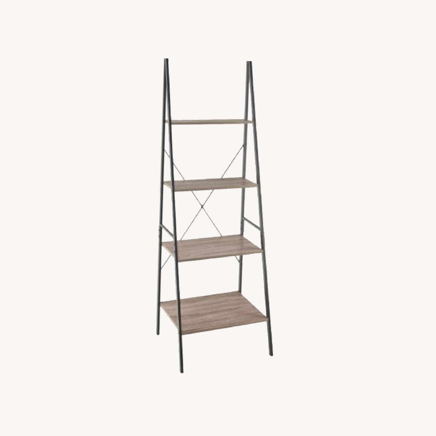 4-Tier Ladder Leaning Bookshelf - image-0