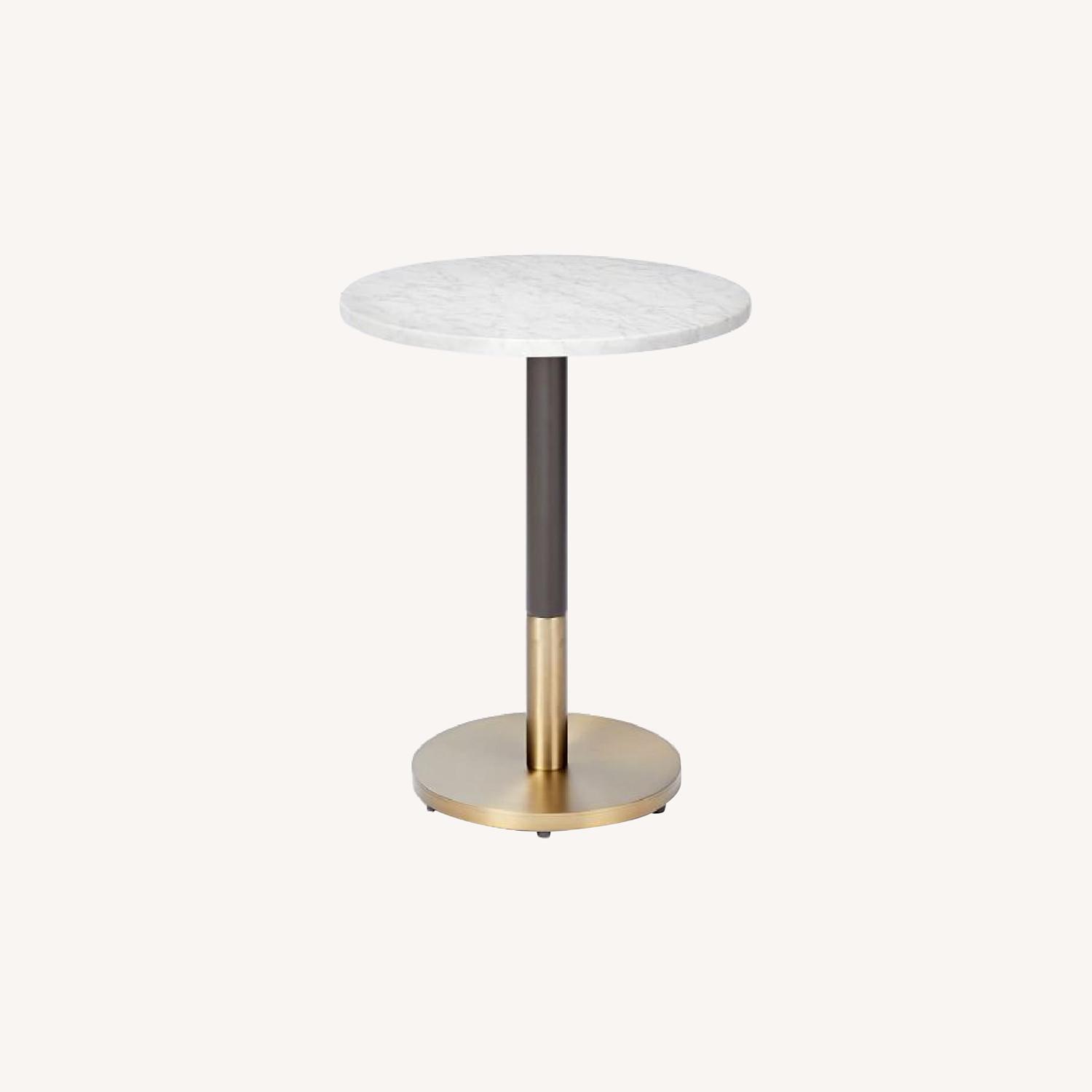 West Elm White Marble Round Dining Table AptDeco