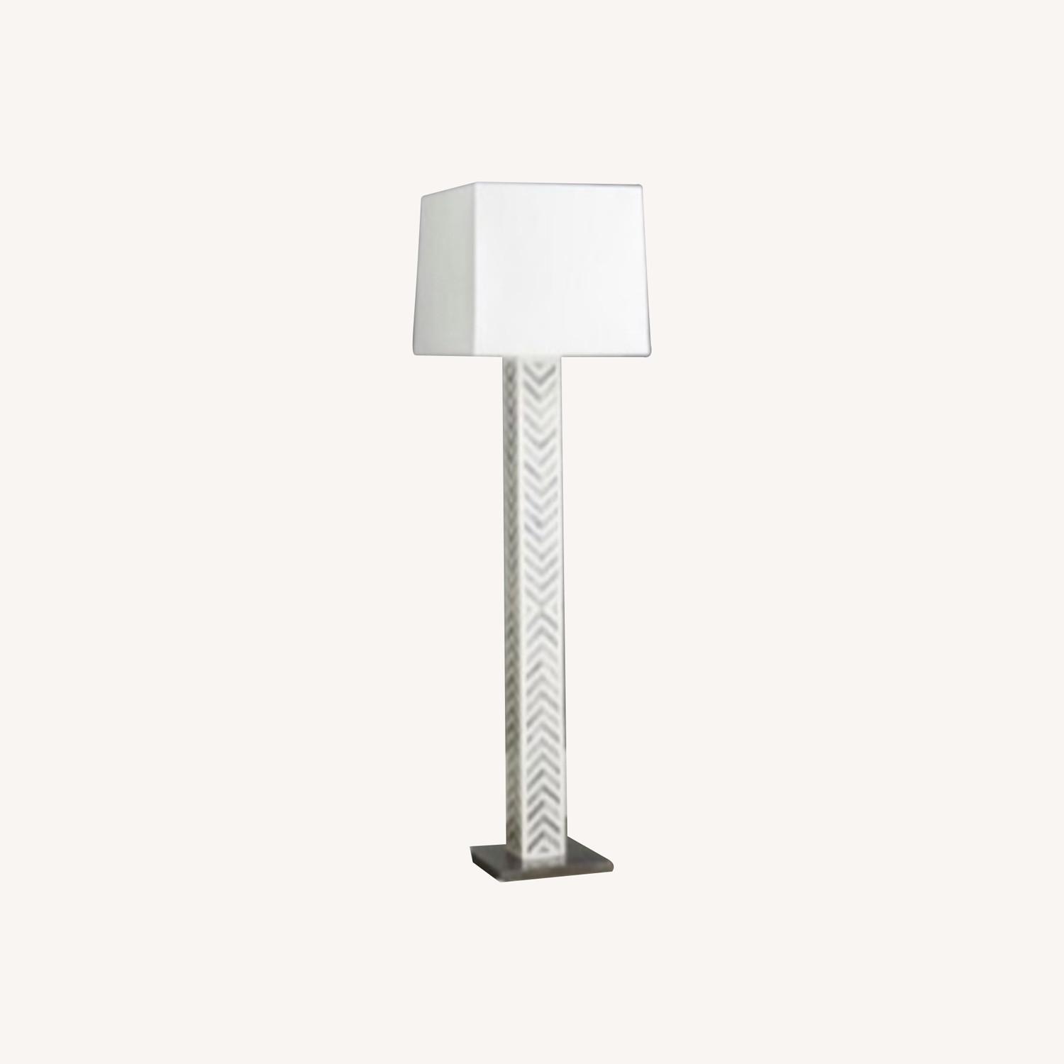 West Elm Parsons Bone Tile Floor Lamp Base - image-0