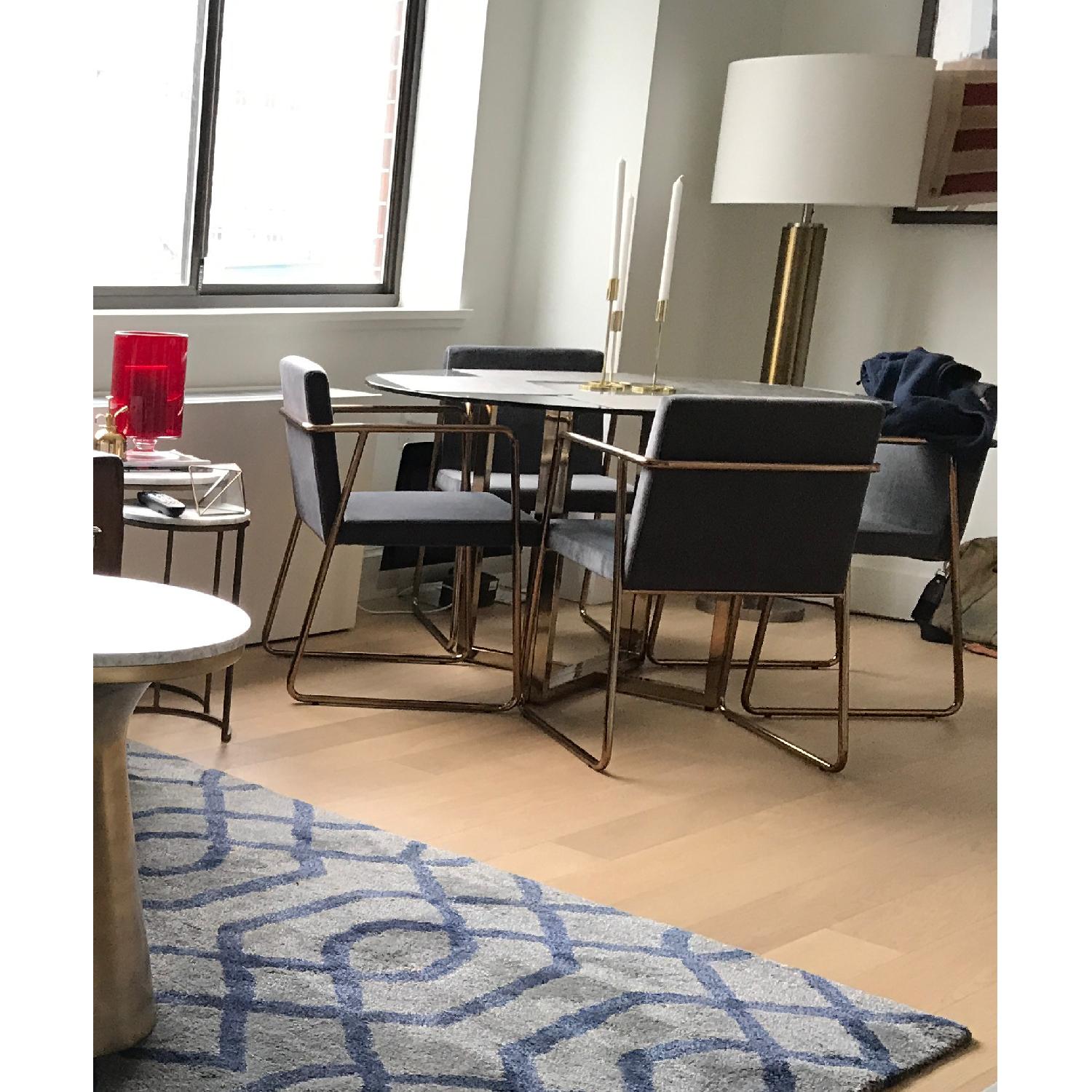 CB2 47" Round Brass and Glass Dining Table - image-2