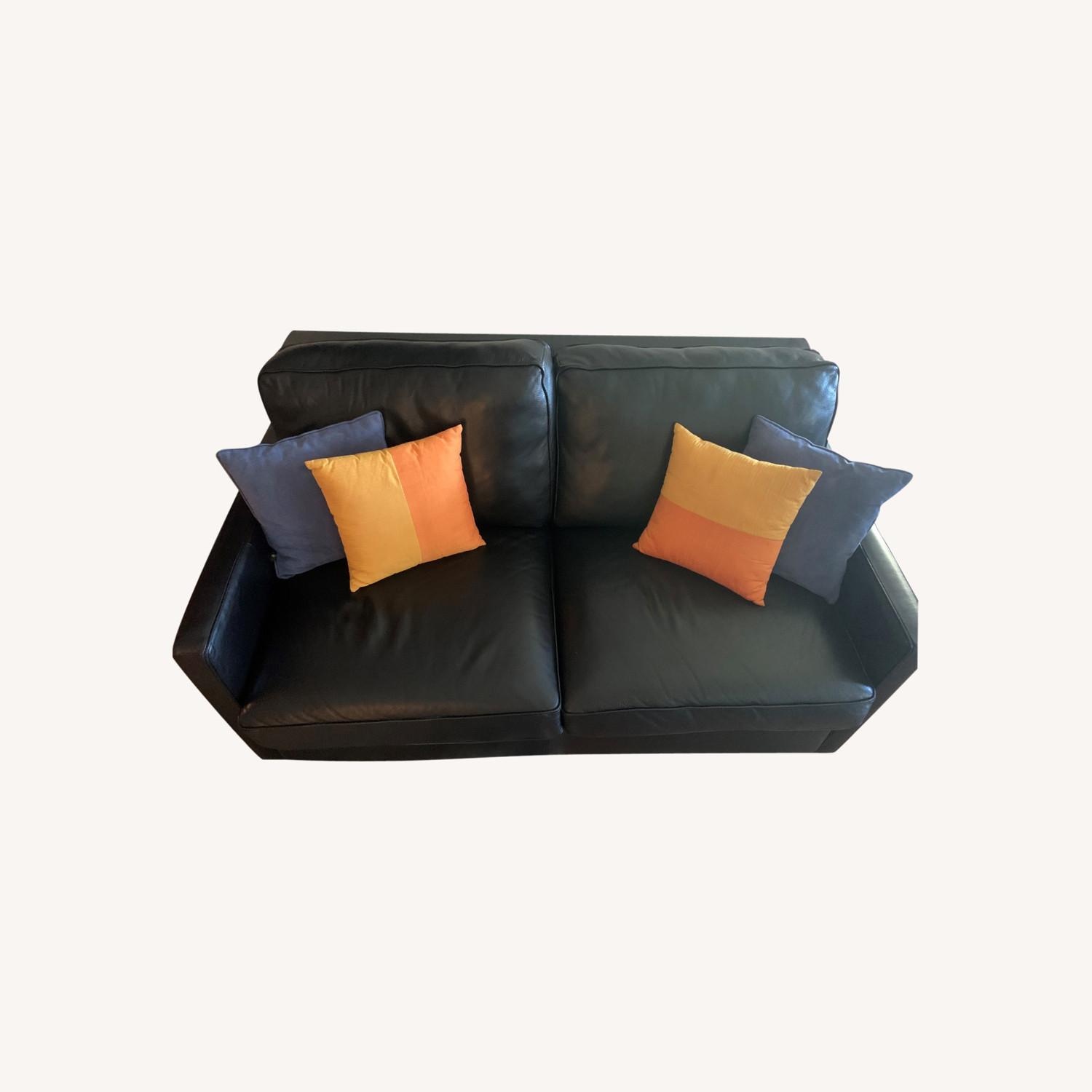 Black Leather Queen Sofa Bed AptDeco