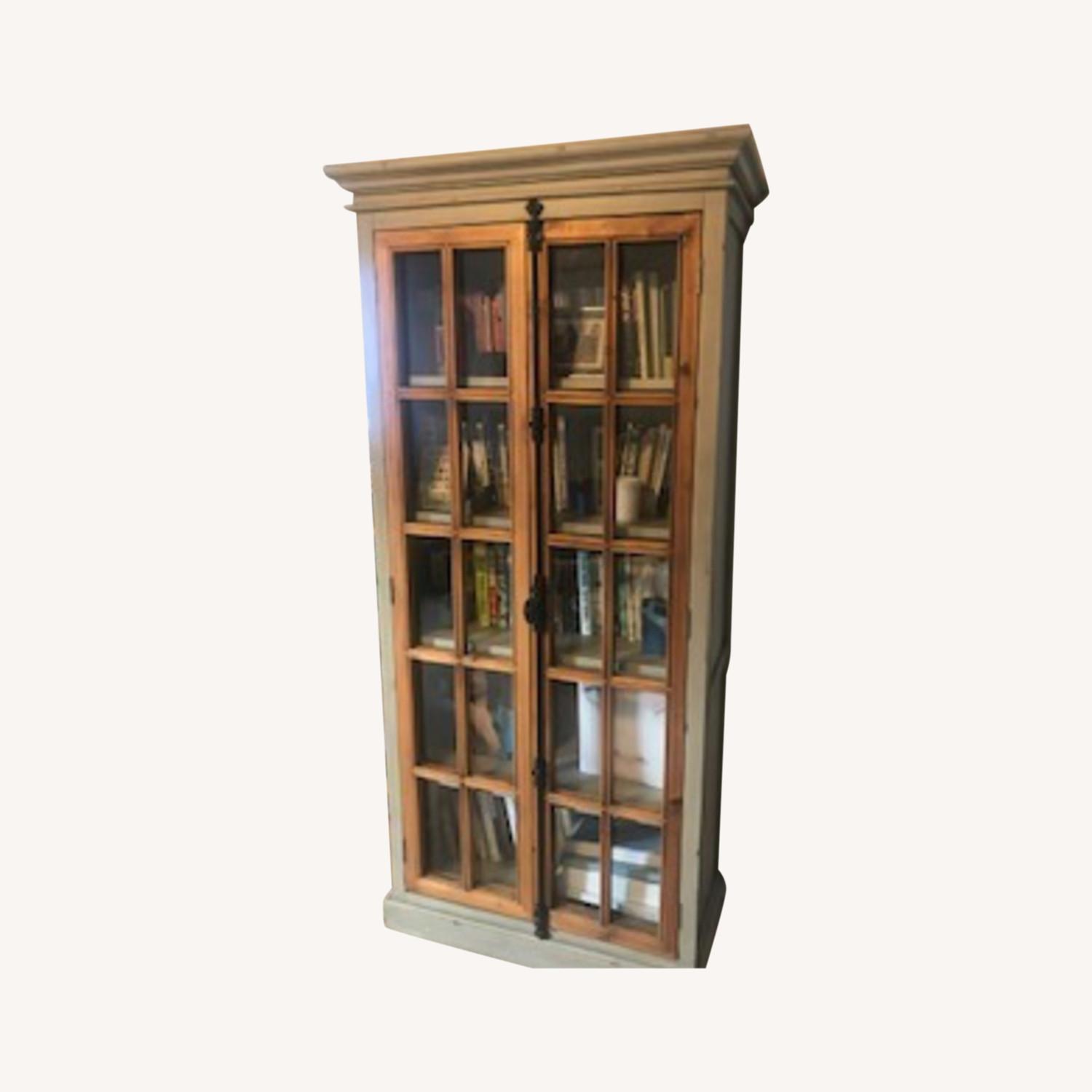 Pier 1 Wood and Glass Bookcase - image-0