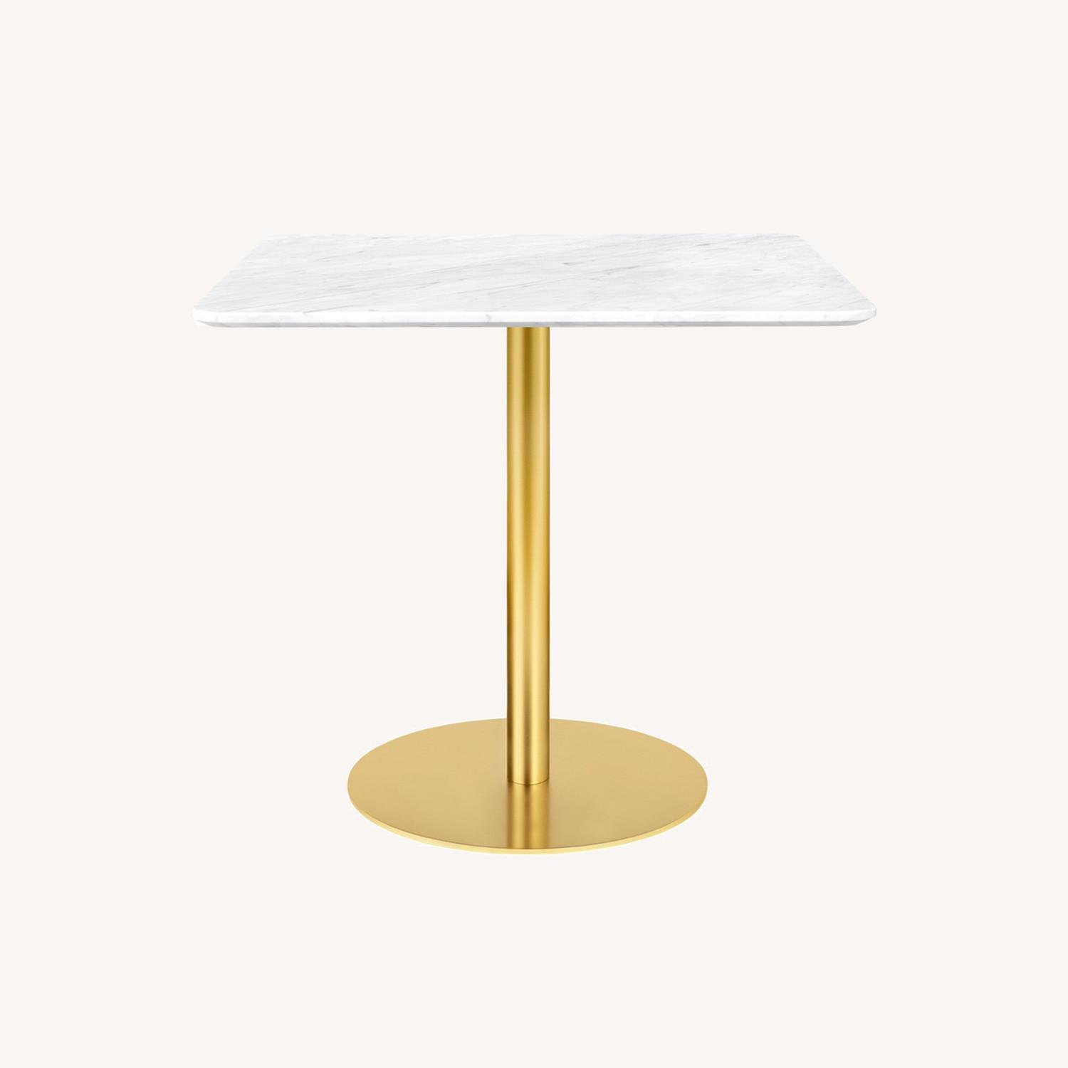 Square Dining Table (2) - White Marble , Brass - image-4
