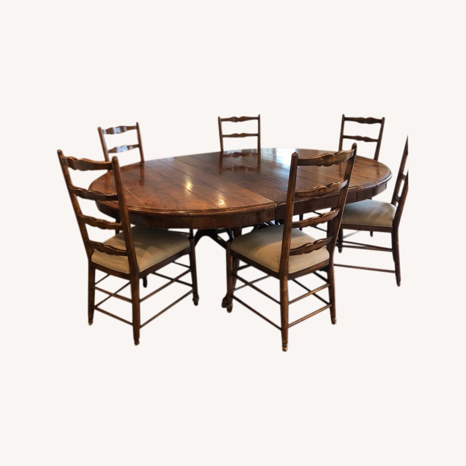 Lorts Table with 6 chairs and Leaf - image-0