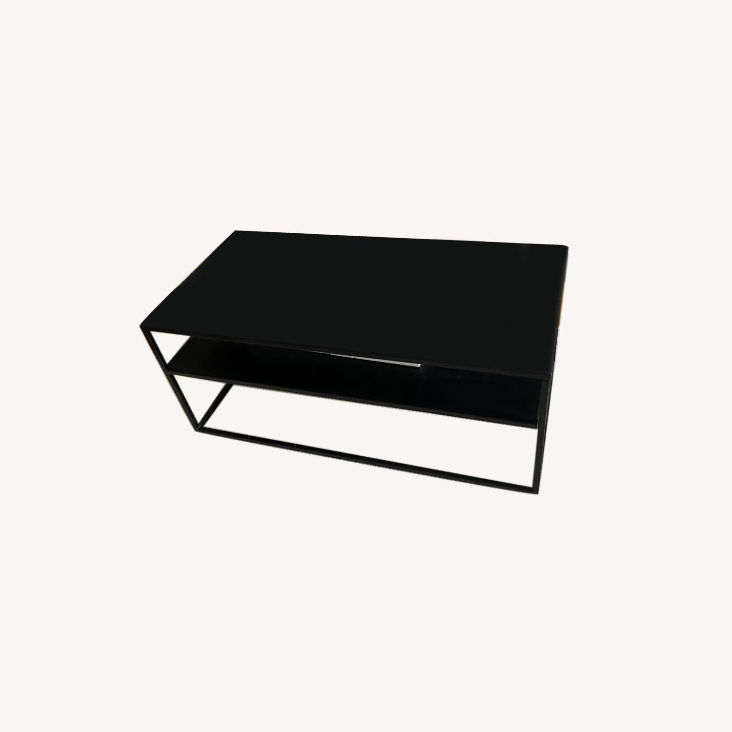 Minimalist Black Metal Coffee Table - image-0