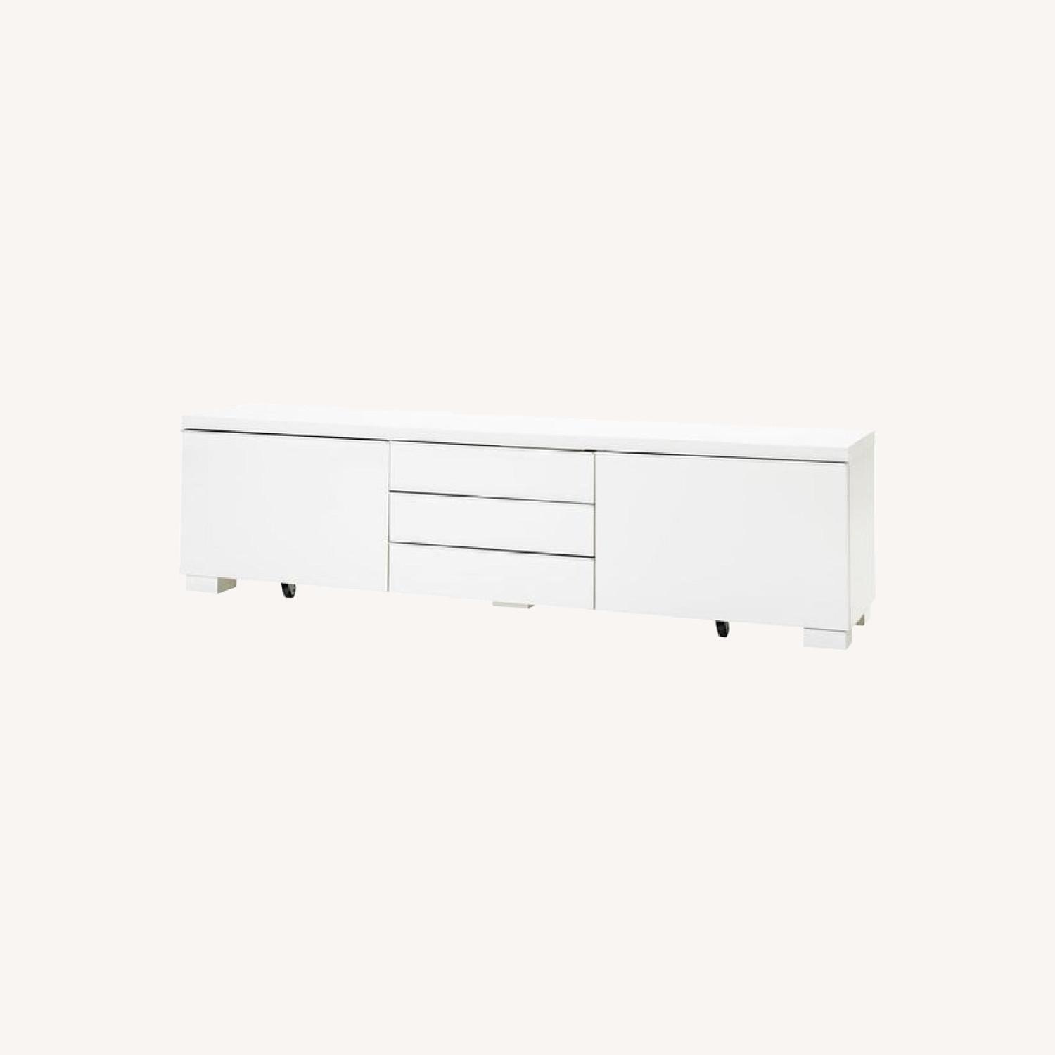 IKEA White Lacquer High Gloss TV Unit - image-0